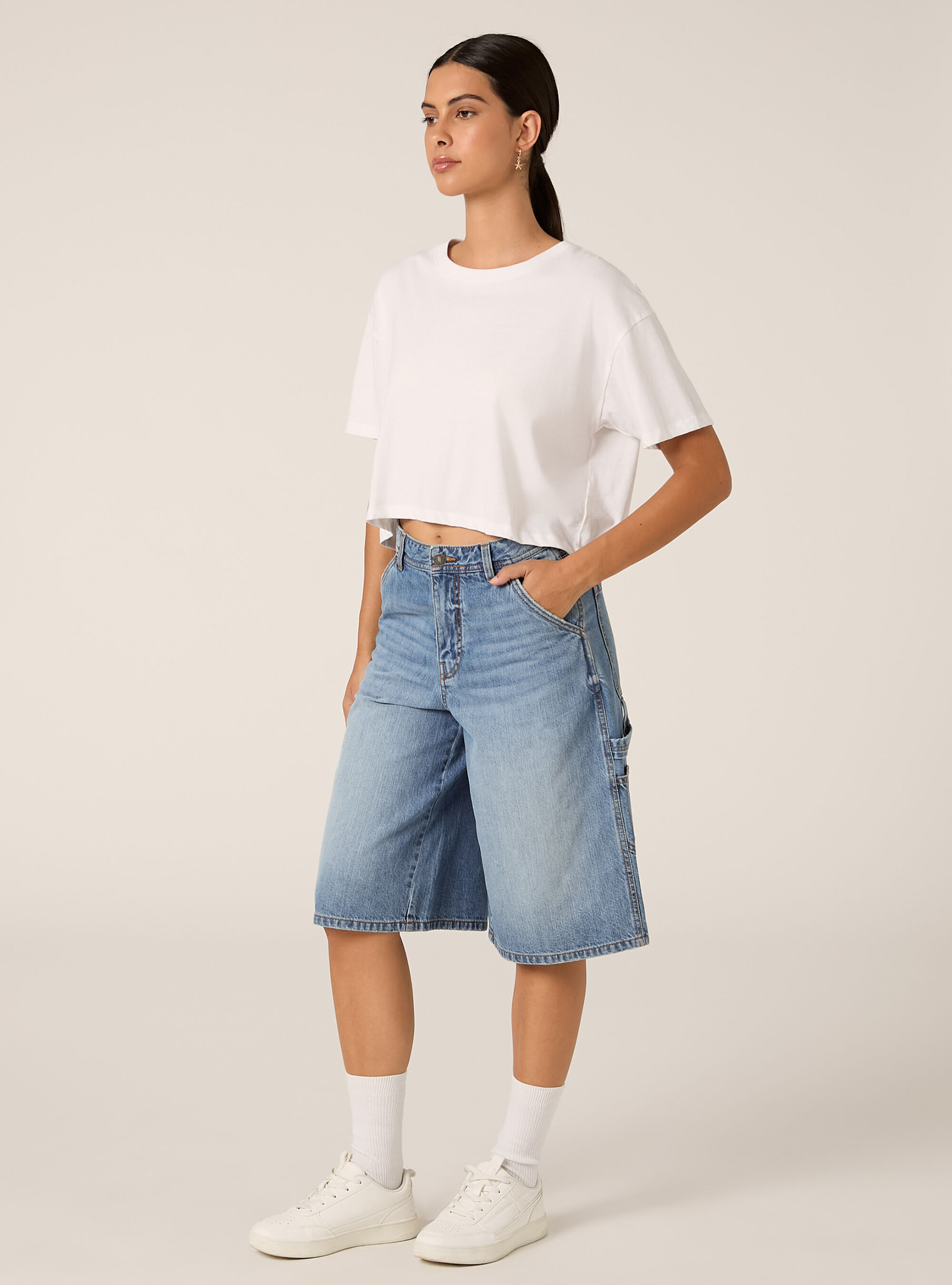 Bermudas Jorts de Denim Estilo Carpenter