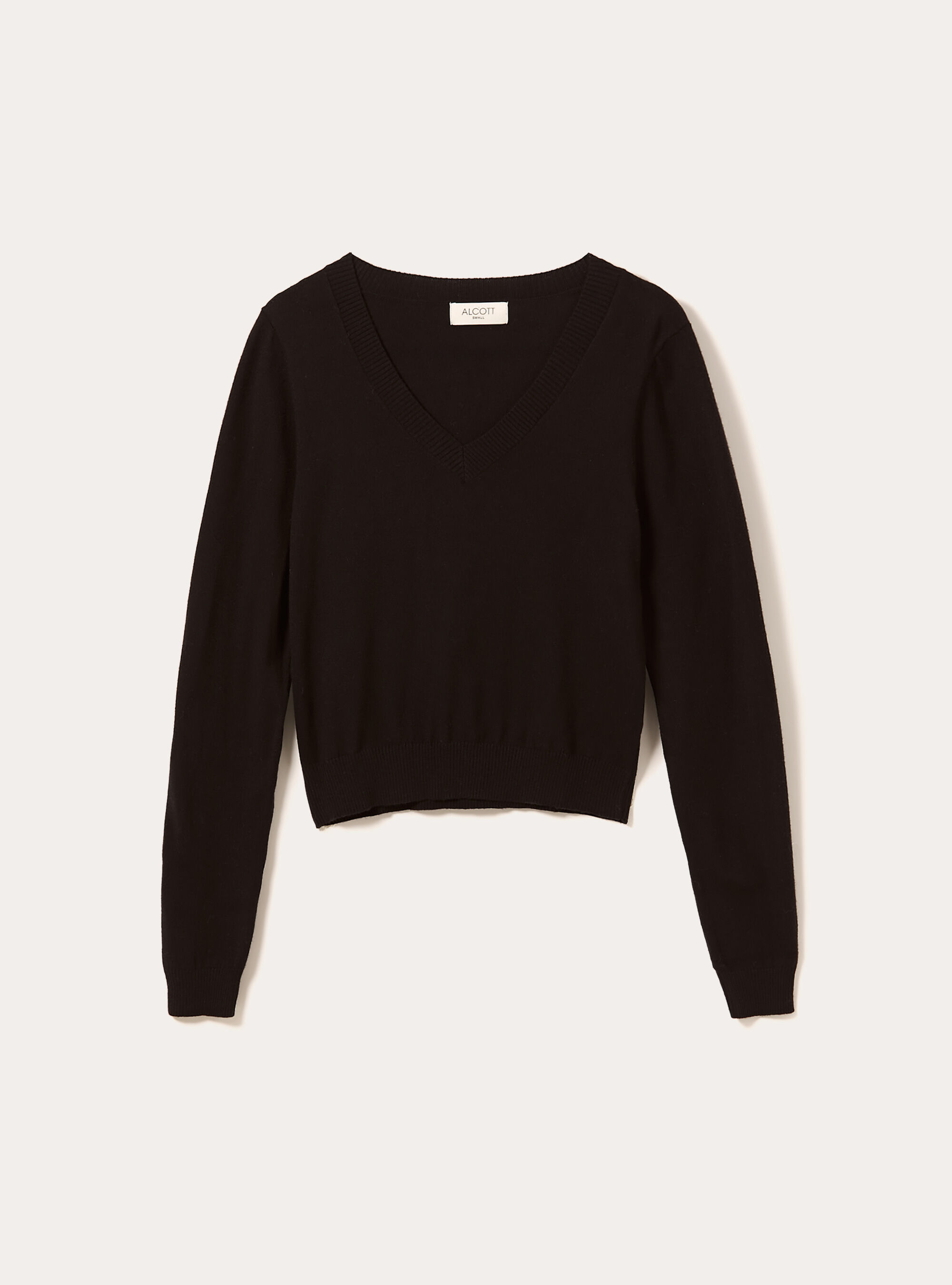 Pull &agrave; col en V coupe boxy, BK1 BLACK