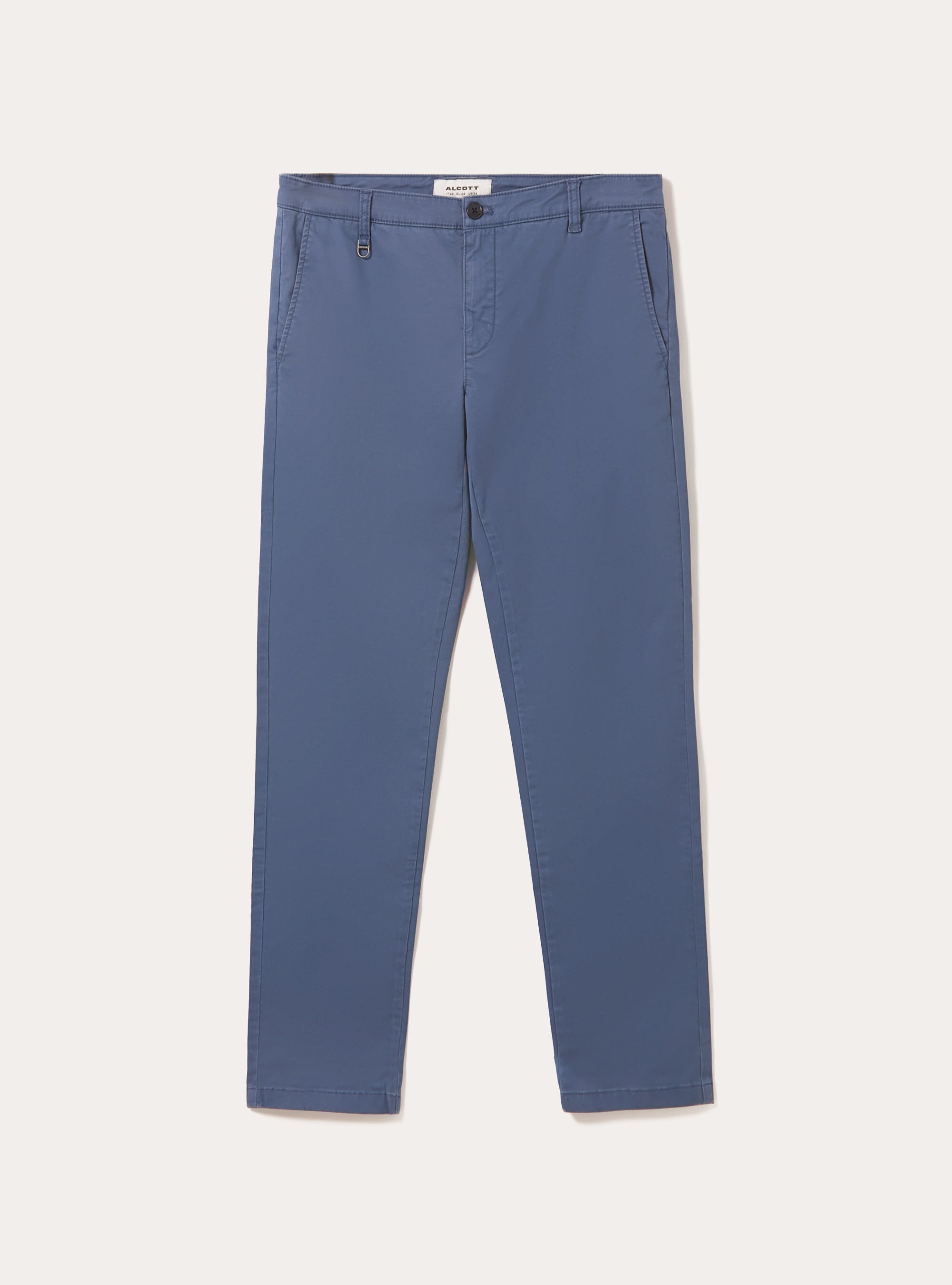 Pantalon chino stretch en serg&eacute; coupe skinny, AZ1 AZURE DARK