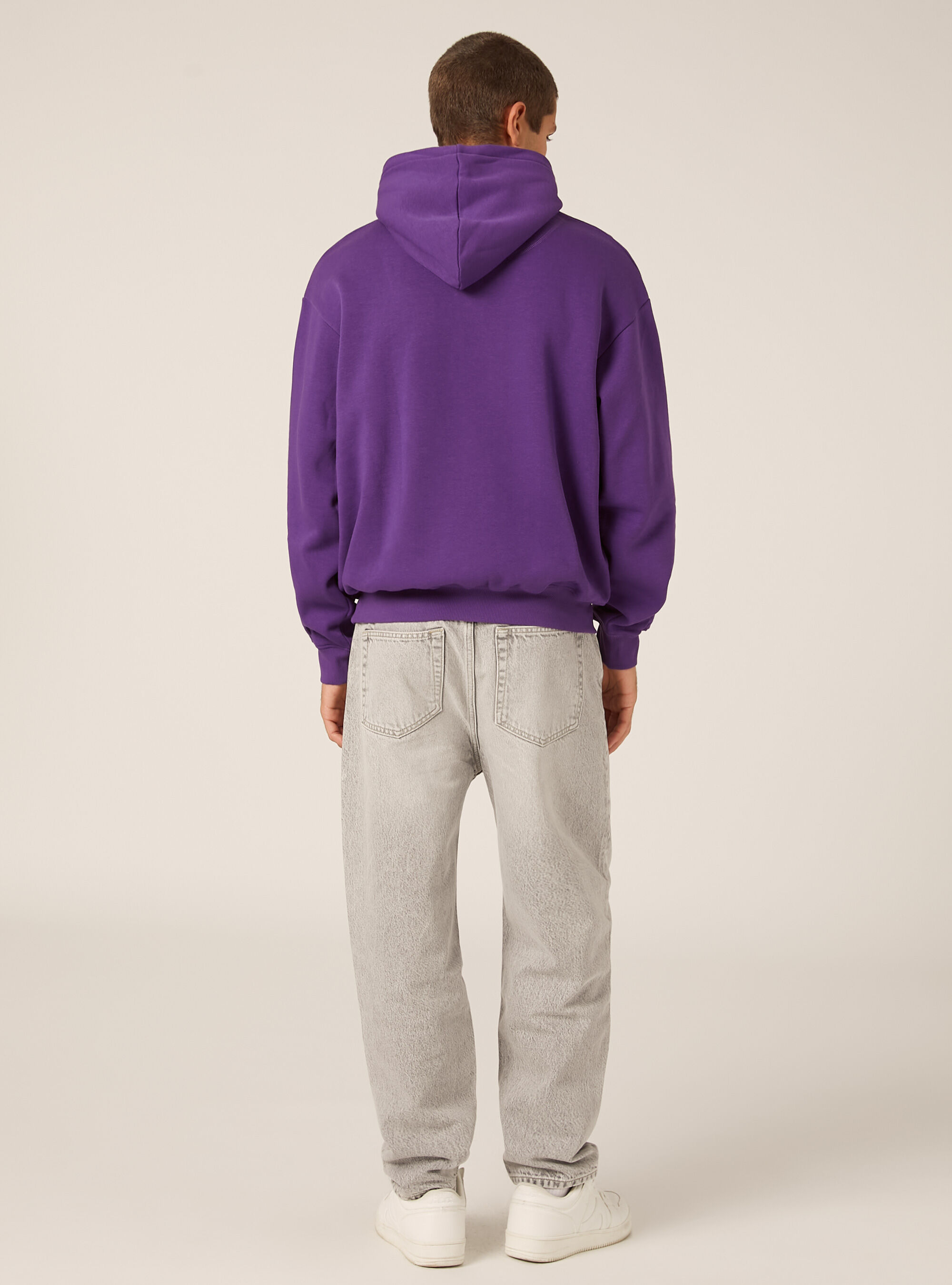 Sweat &agrave; capuche coupe boxy, VI2 VIOLET MEDIUM