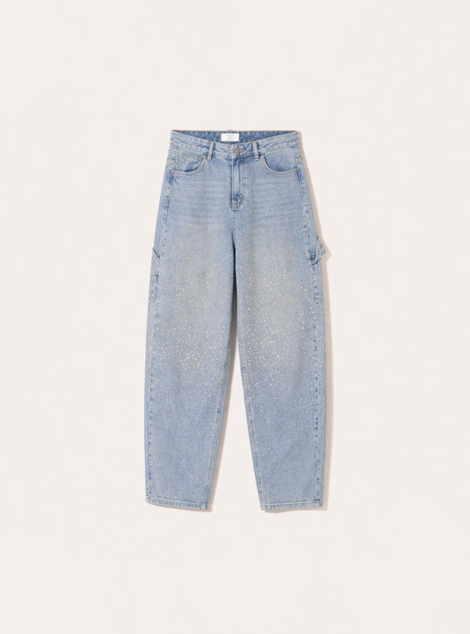 Vaqueros baggy carpenter con pedrer&iacute;a, D006 AZURE