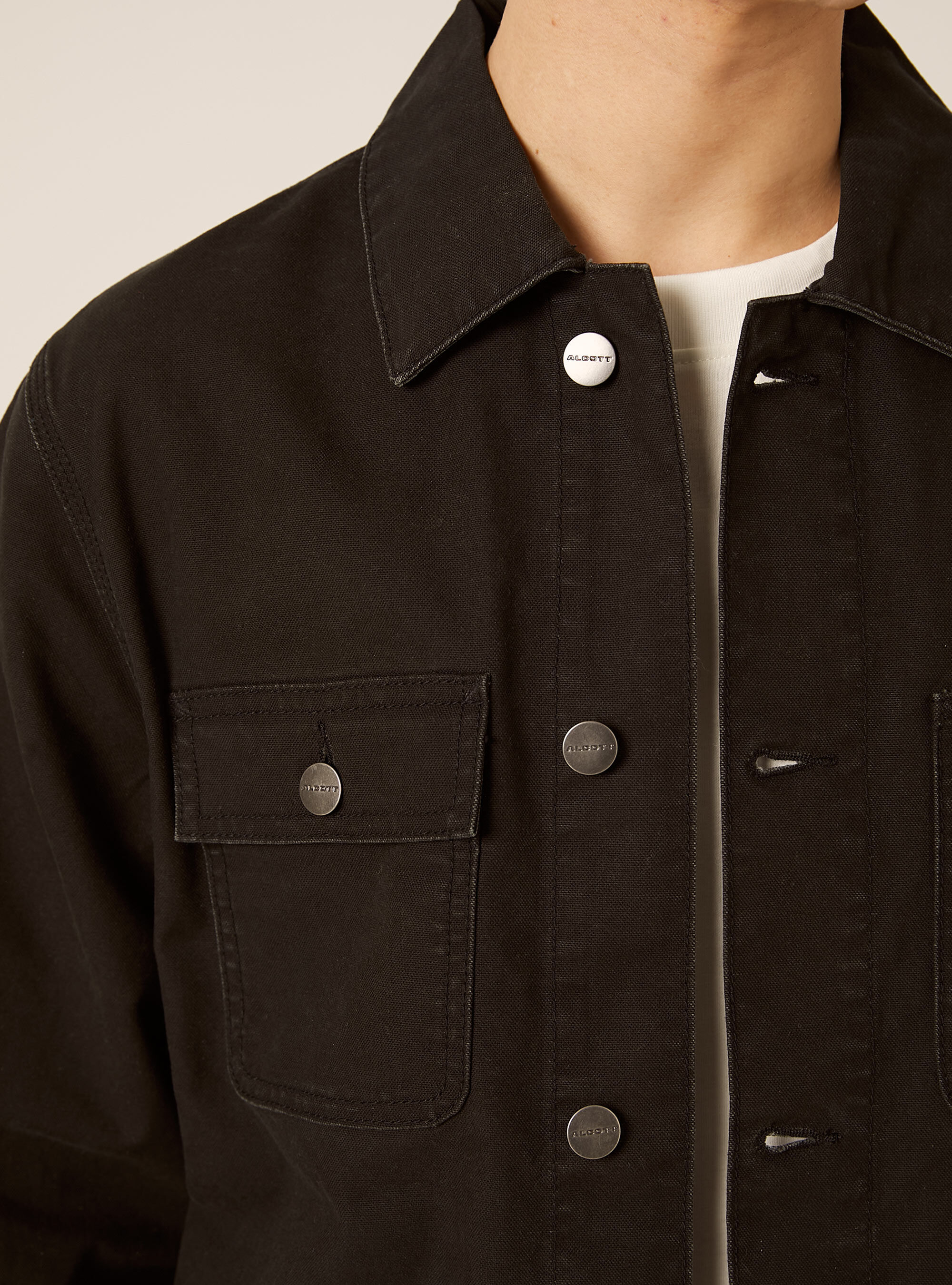 Veste en toile avec poches, BK1 BLACK