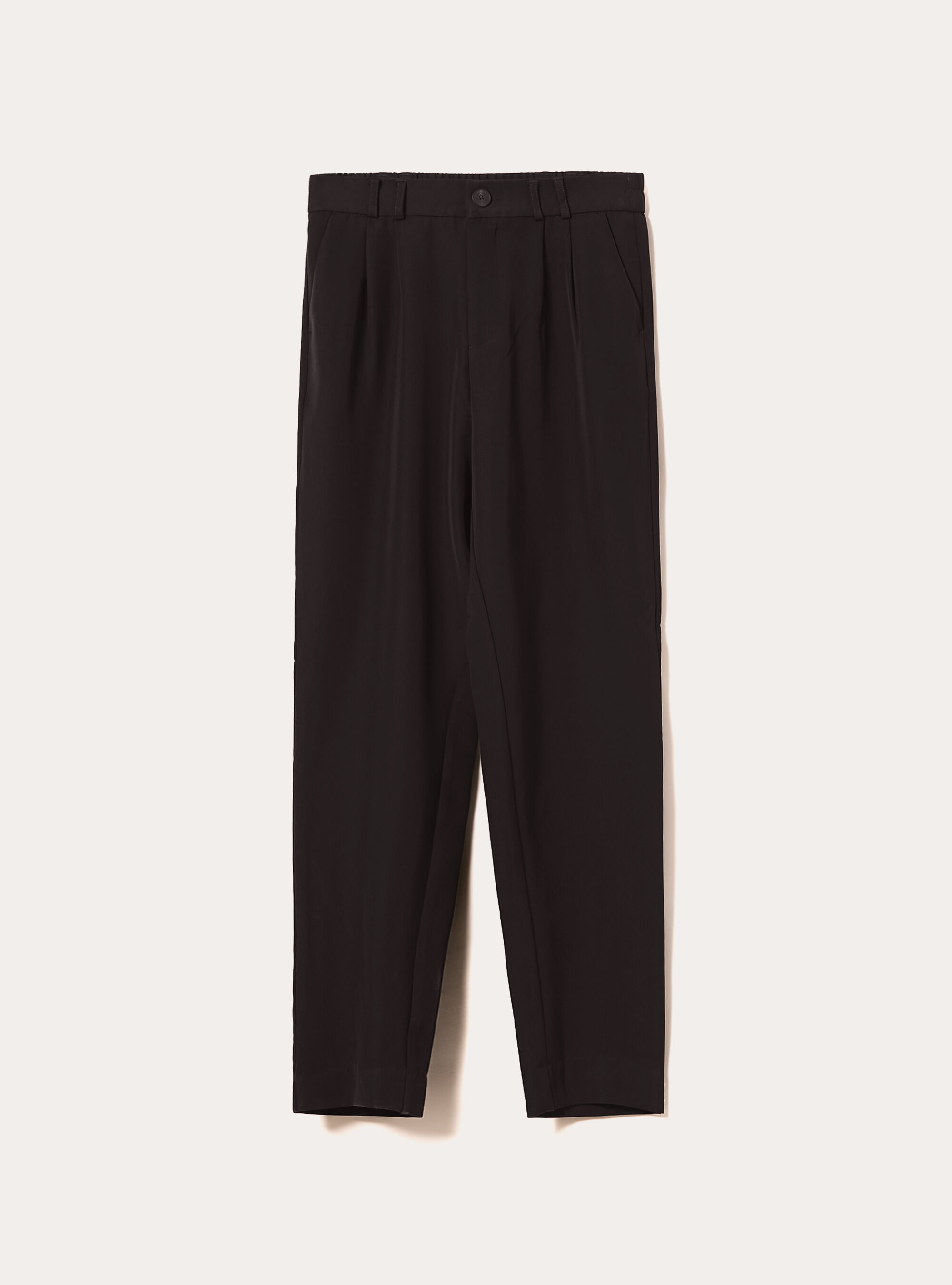 Pantalon &agrave; pinces coupe classique, BK1 BLACK