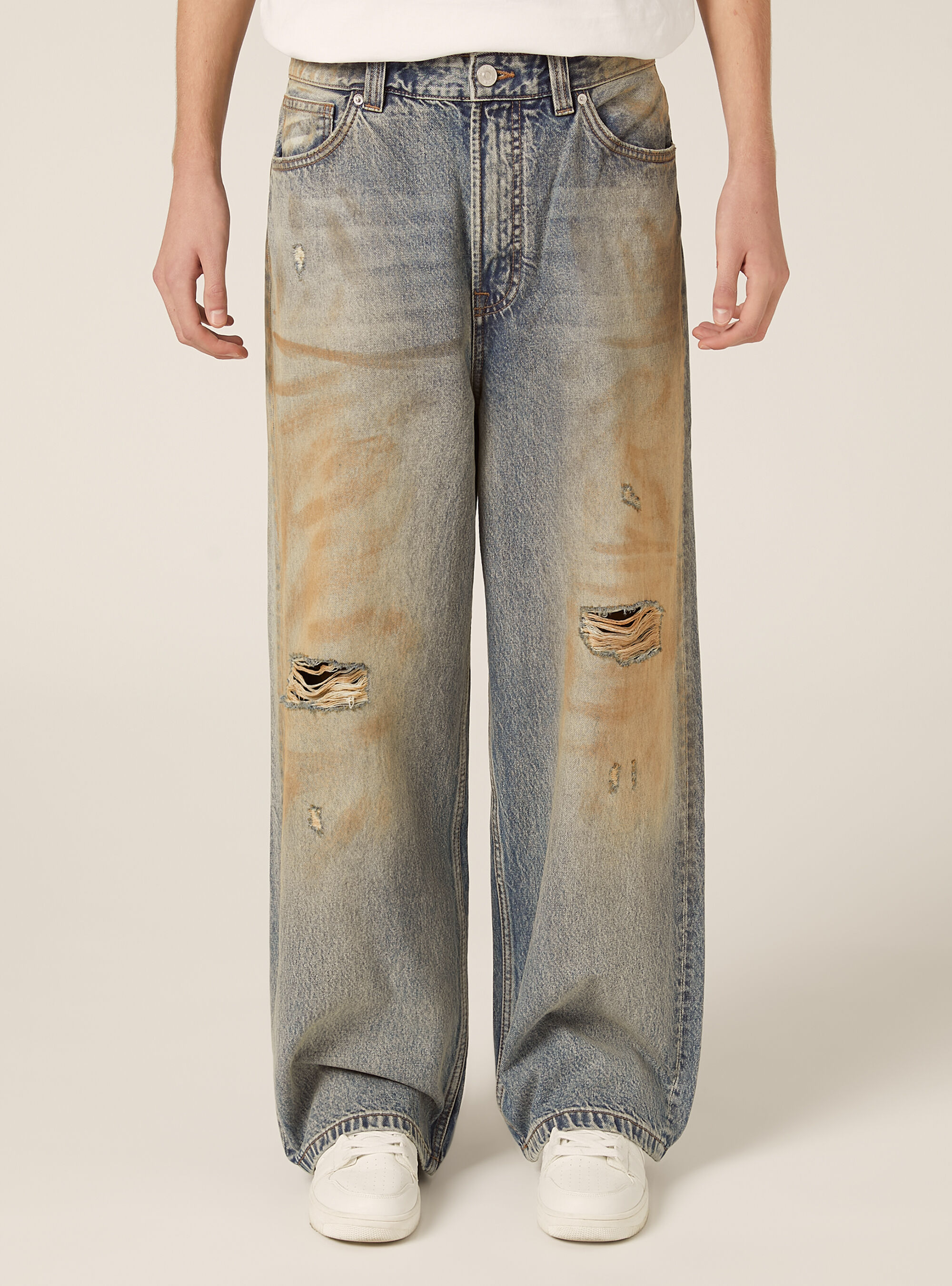 Jeans baggy effet d&eacute;lav&eacute;