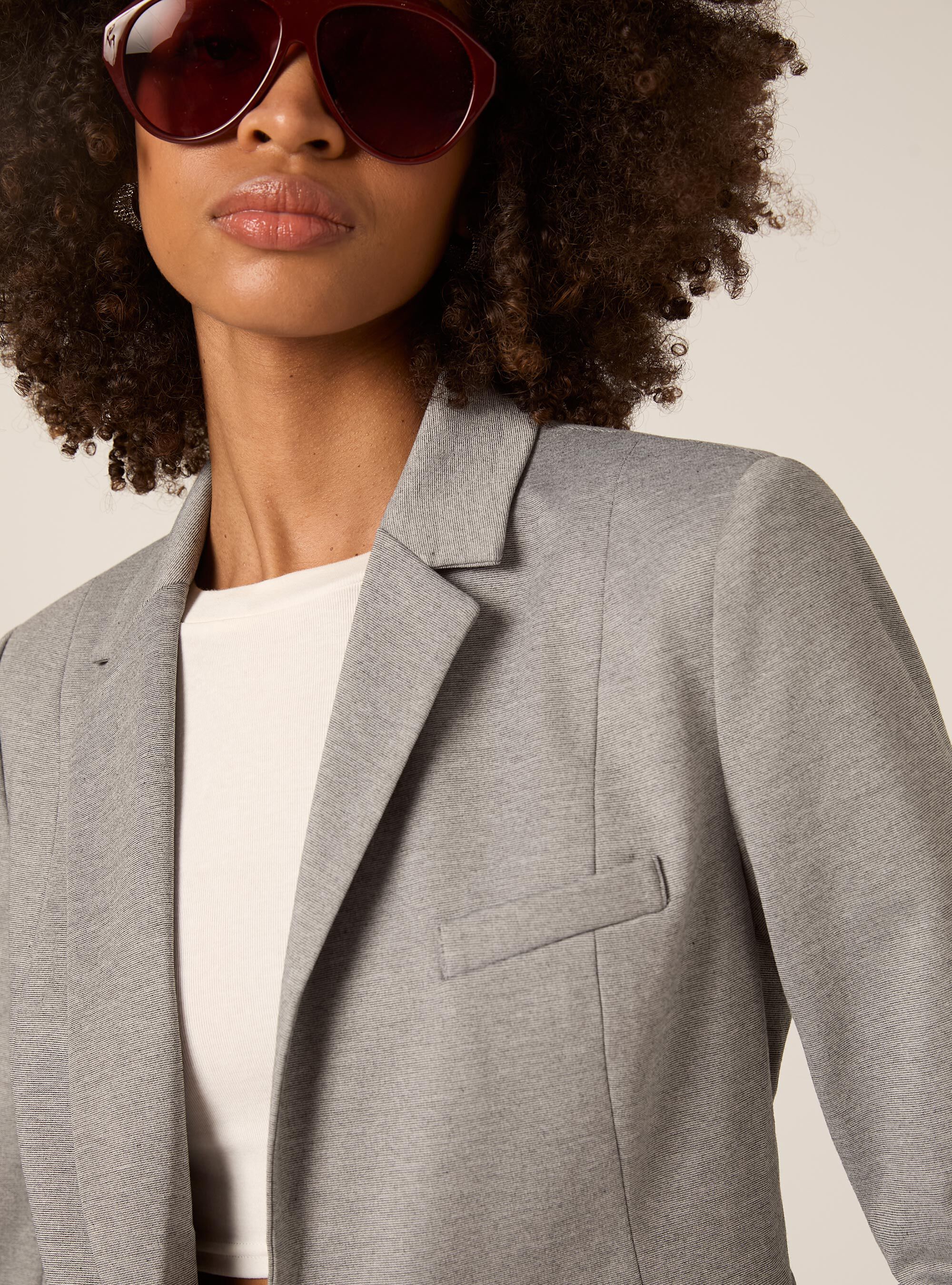 Blazer de jersey, MGY1 GREY MEL DARK