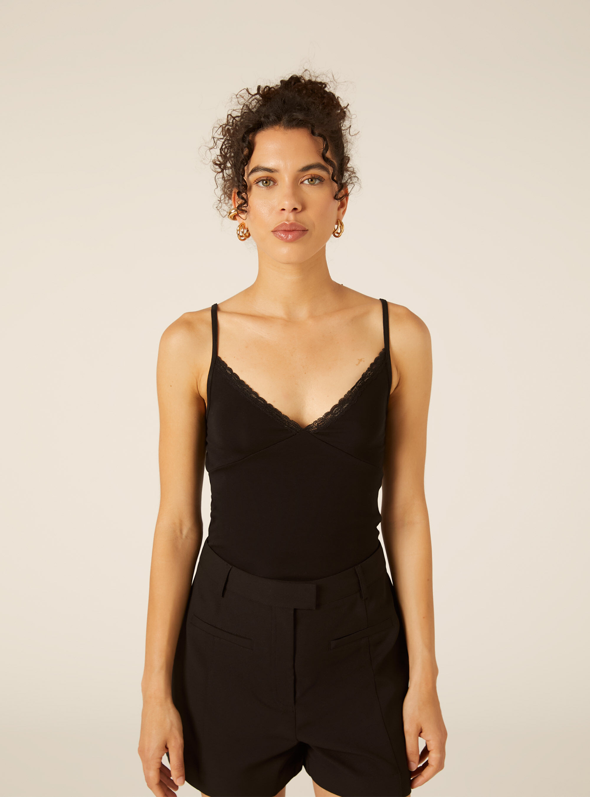 Top Bralette avec D&eacute;tail en Dentelle