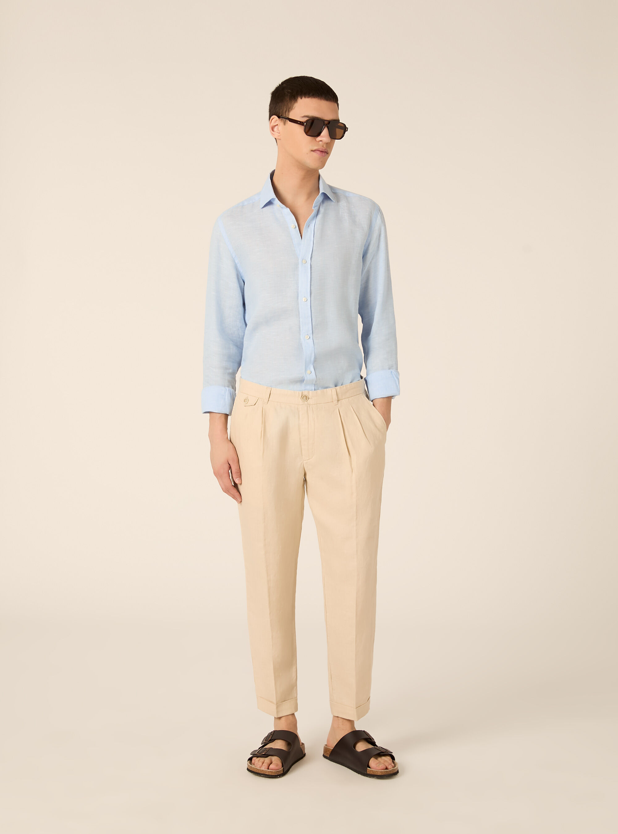 Pantalon chino en pur lin