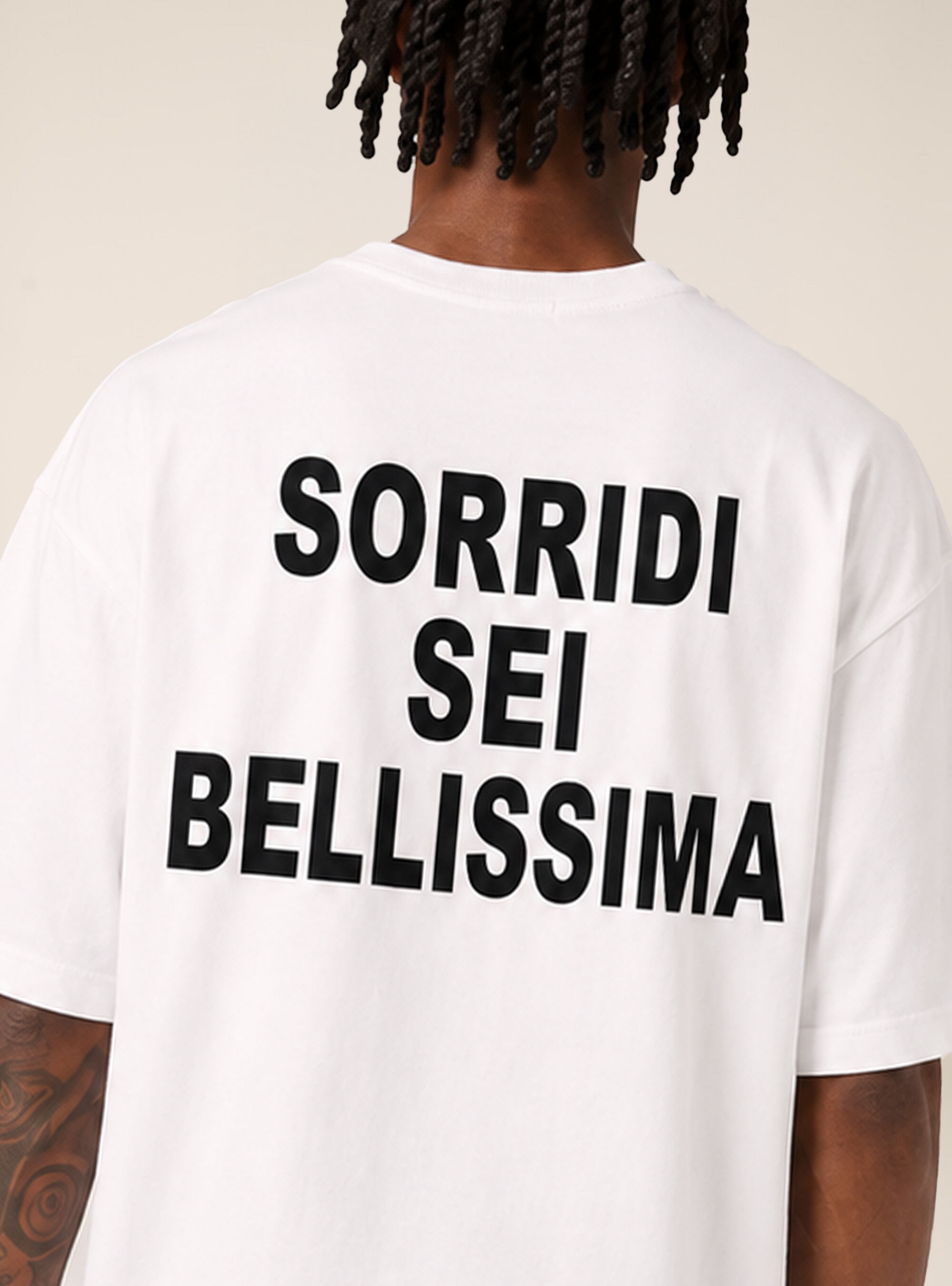 T-shirt  stampa sorridi sei bellissima