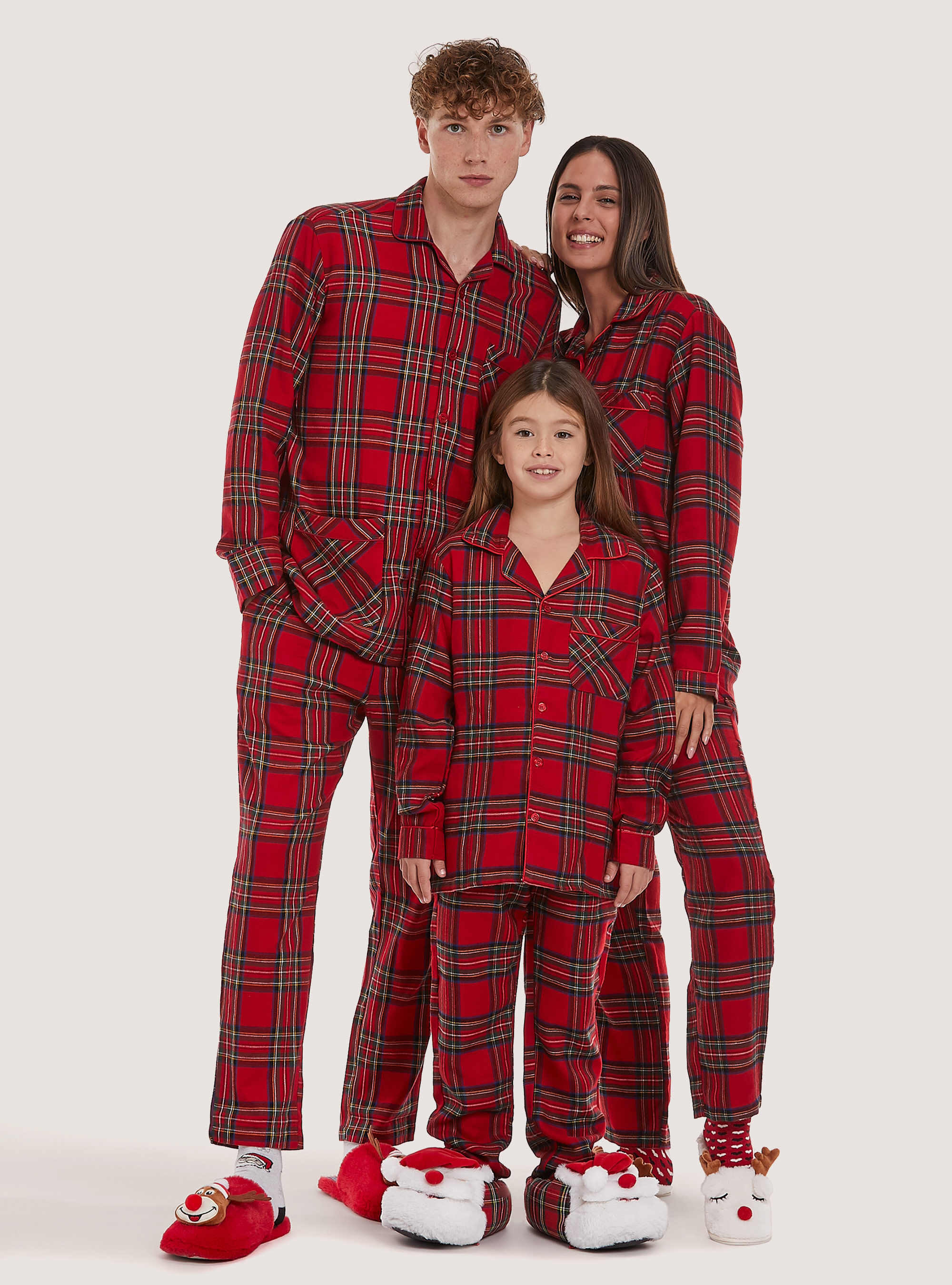 Pigiama Christmas Family Collection in tartan, RD2 RED MEDIUM
