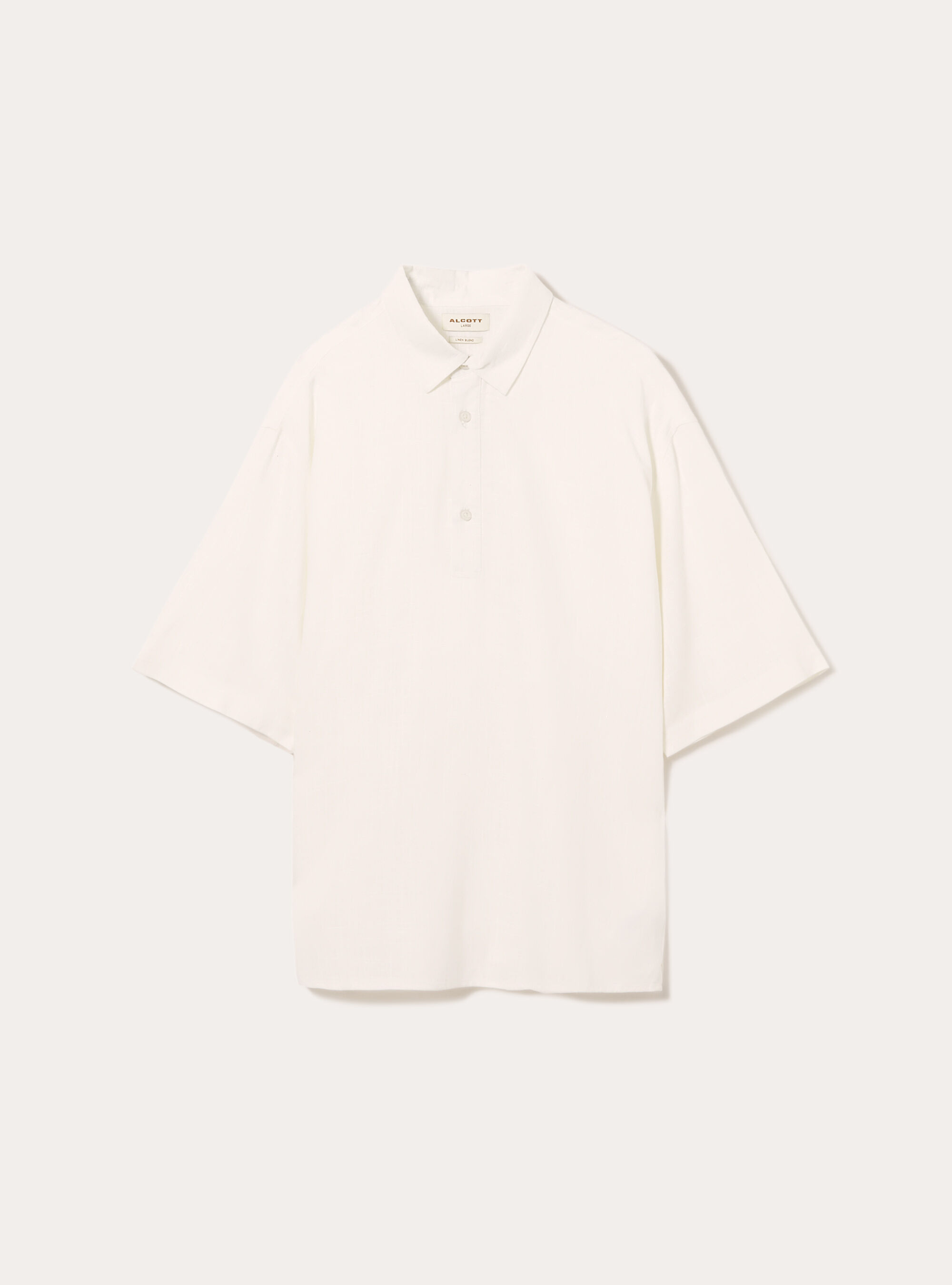 Chemise &agrave; manches courtes en lin m&eacute;lang&eacute;, WH1 OFF WHITE