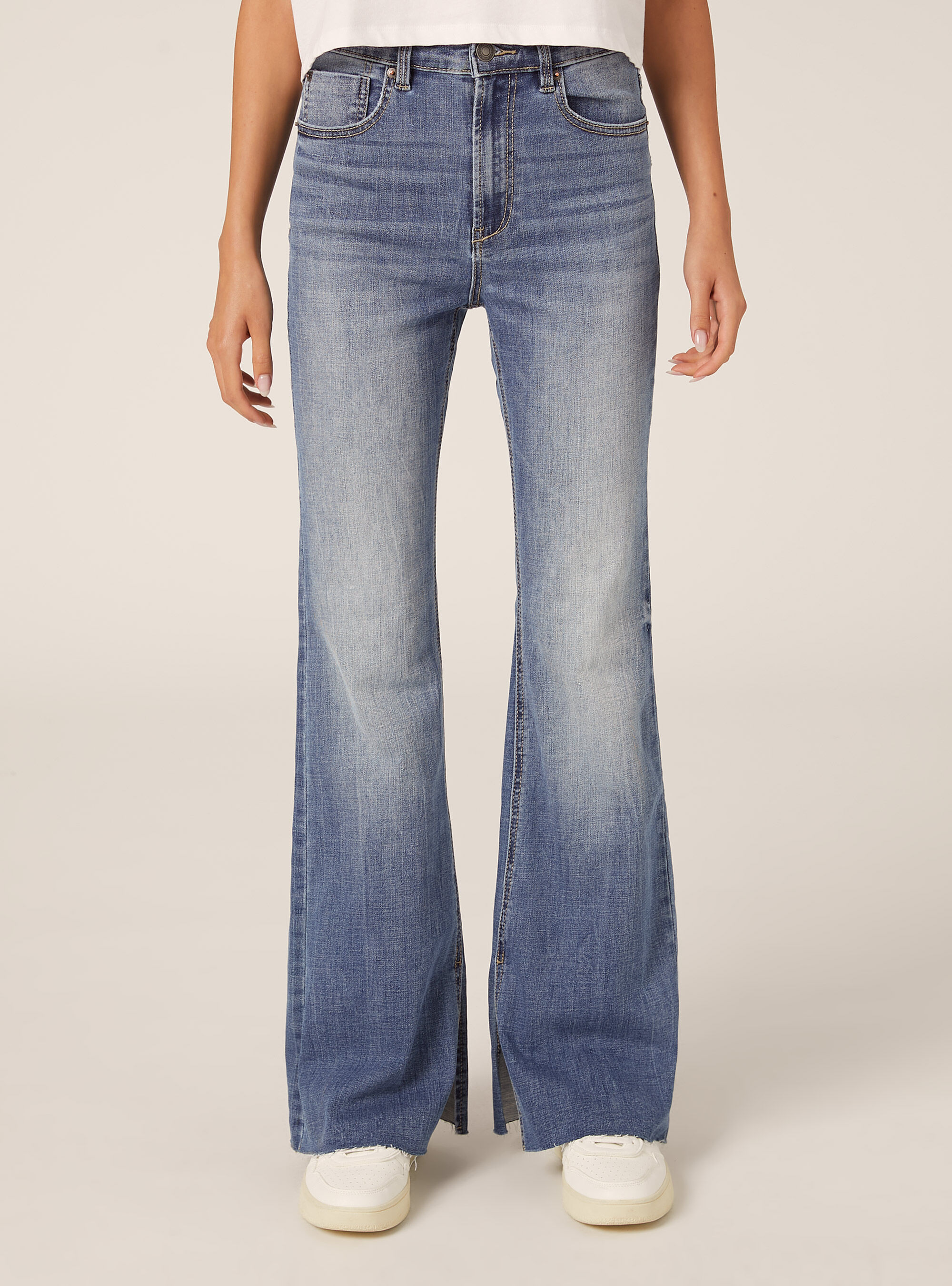 Jeans flare taille haute