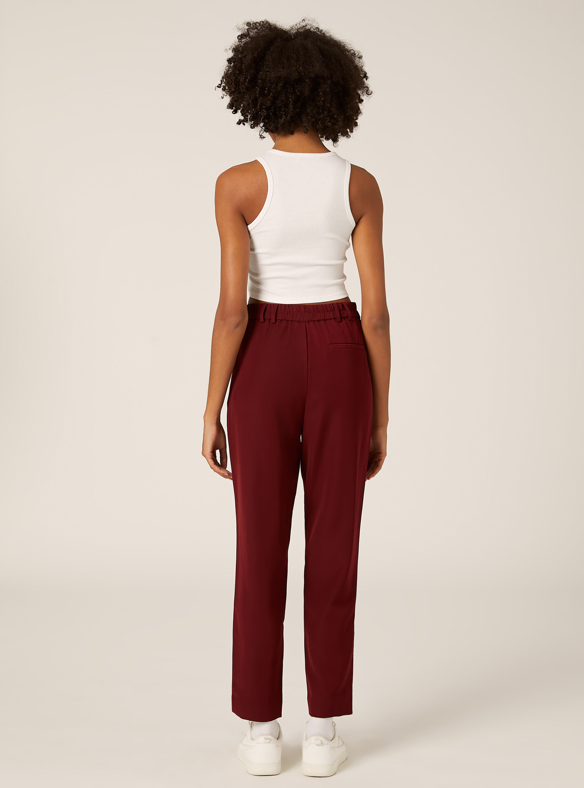 Pantalon &agrave; pinces coupe classique, BO1 BORDEAUX DARK