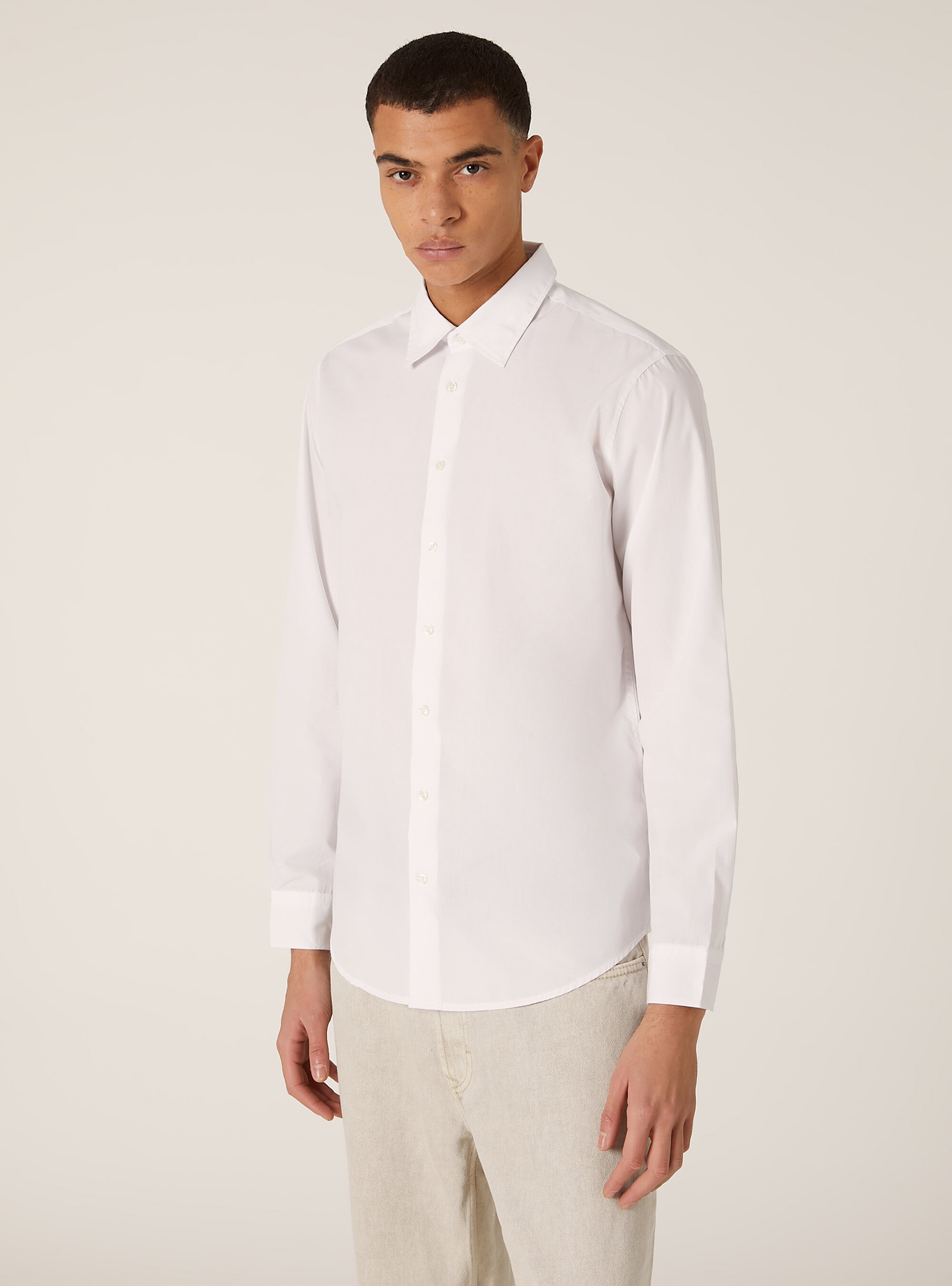 Chemise &agrave; manches longues unie