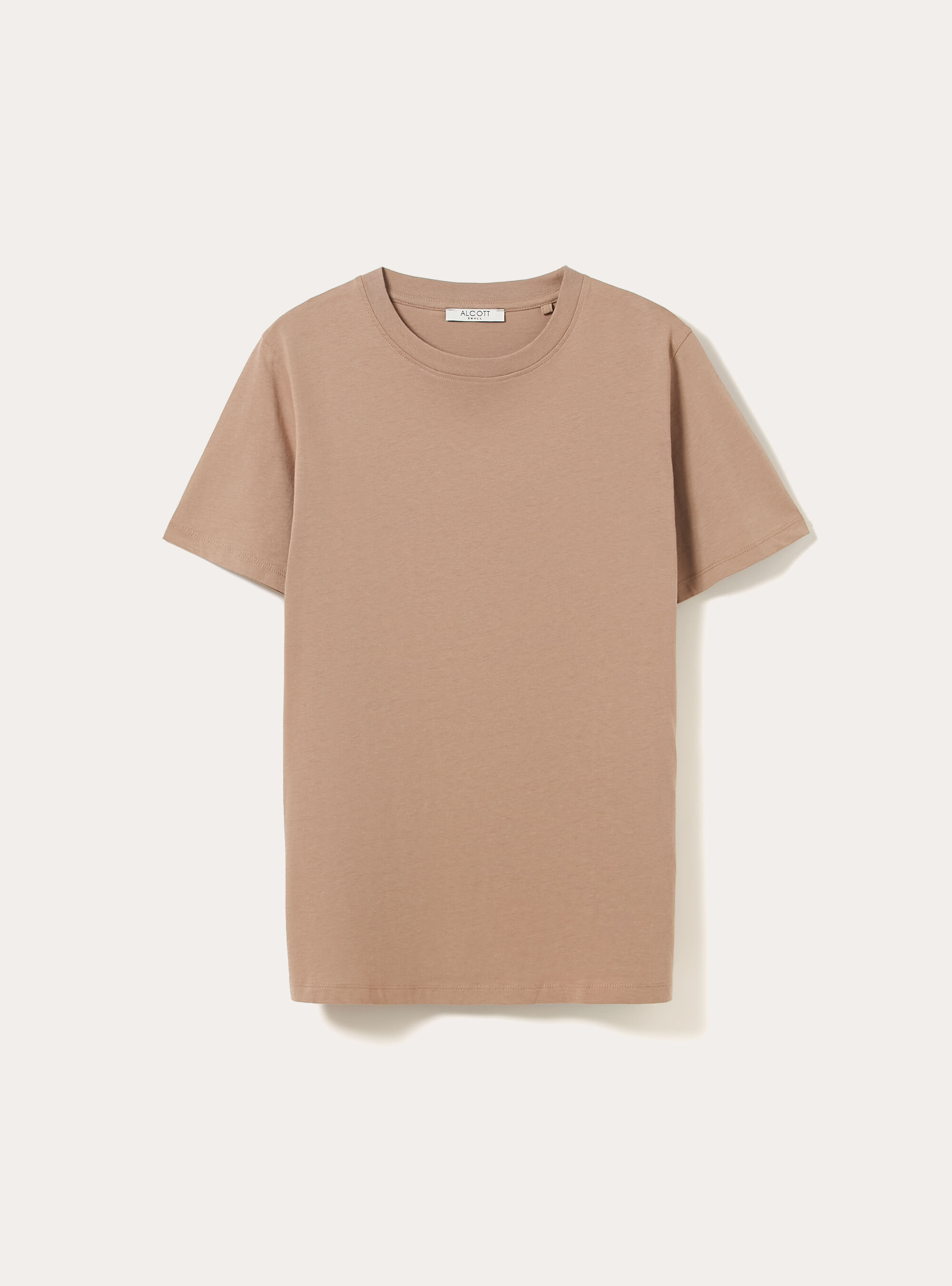 Camiseta de cuello redondo de algod&oacute;n, BR3 BROWN LIGHT