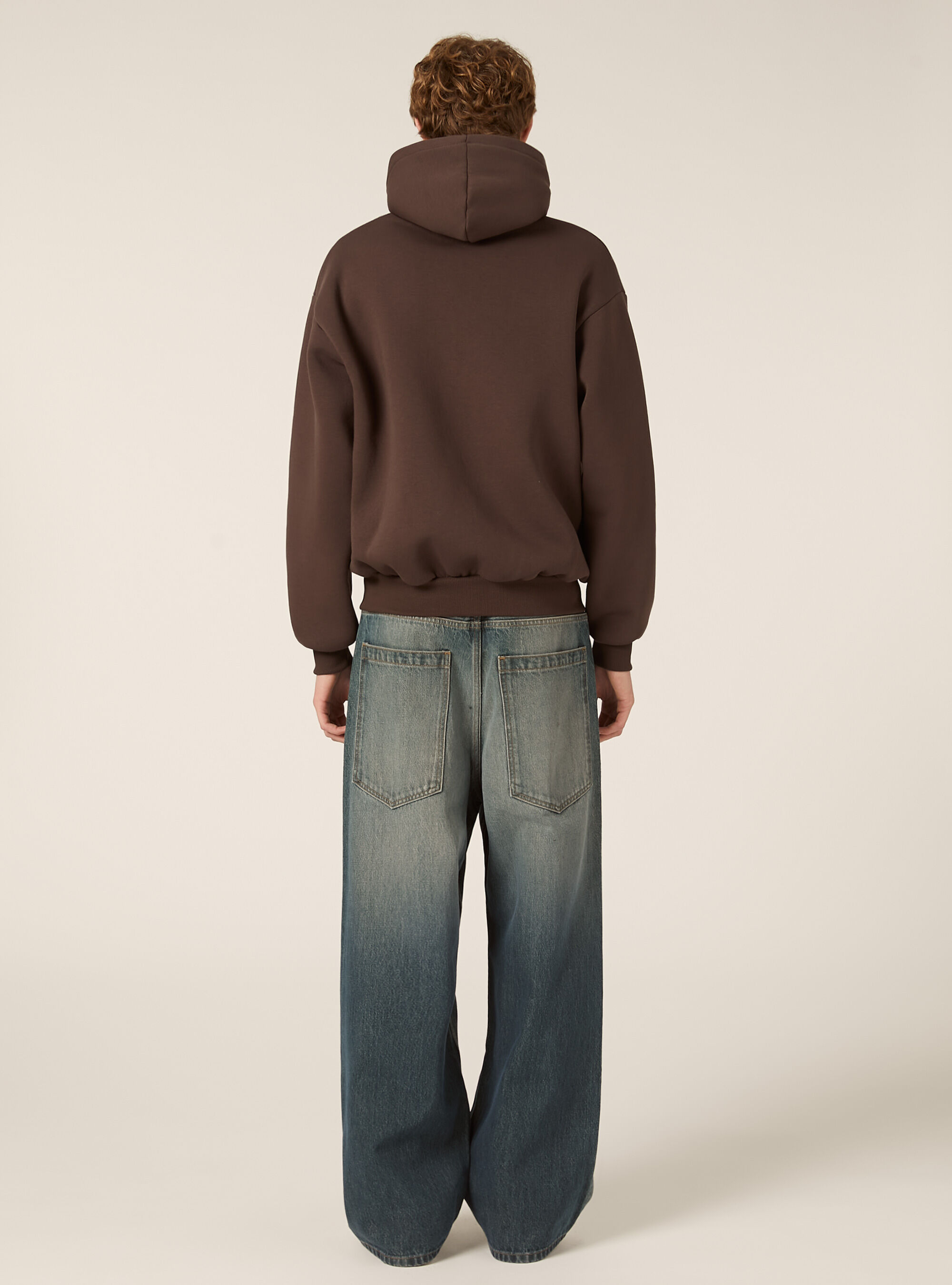 Sweat &agrave; capuche zipp&eacute; coupe boxy, BR1 BROWN DARK