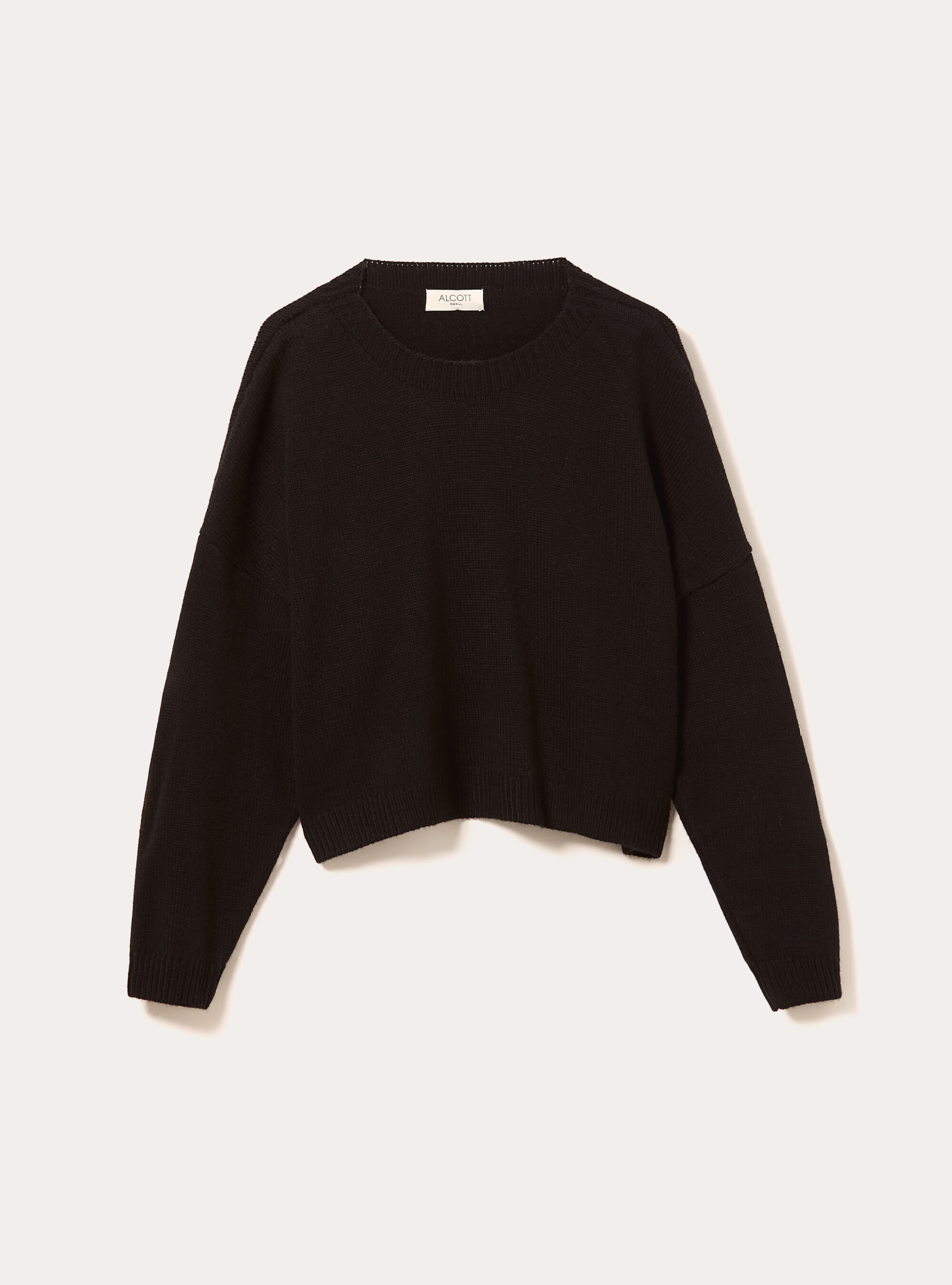 Pull &agrave; col rond basique, BK1 BLACK