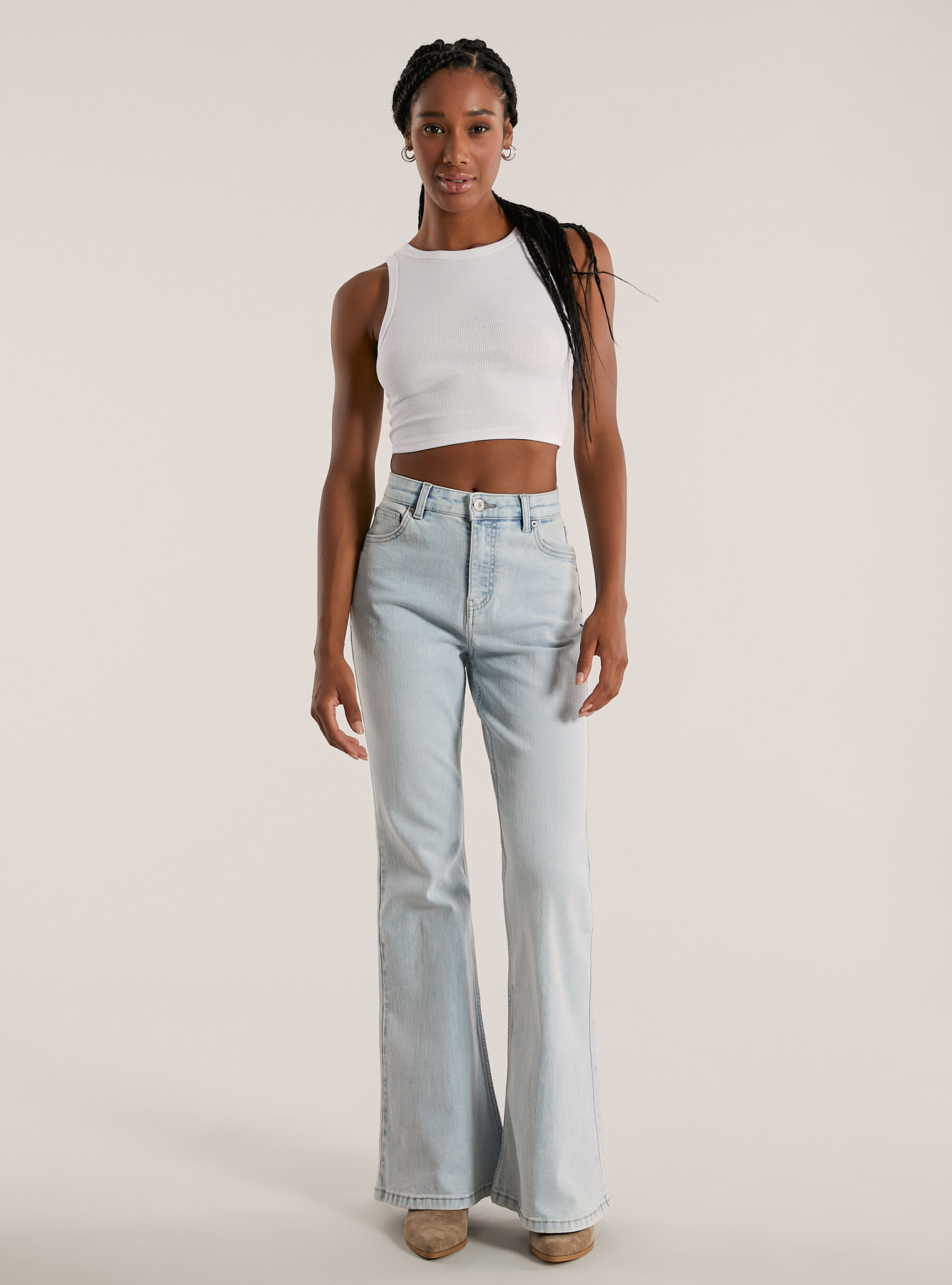 Jean flare taille haute