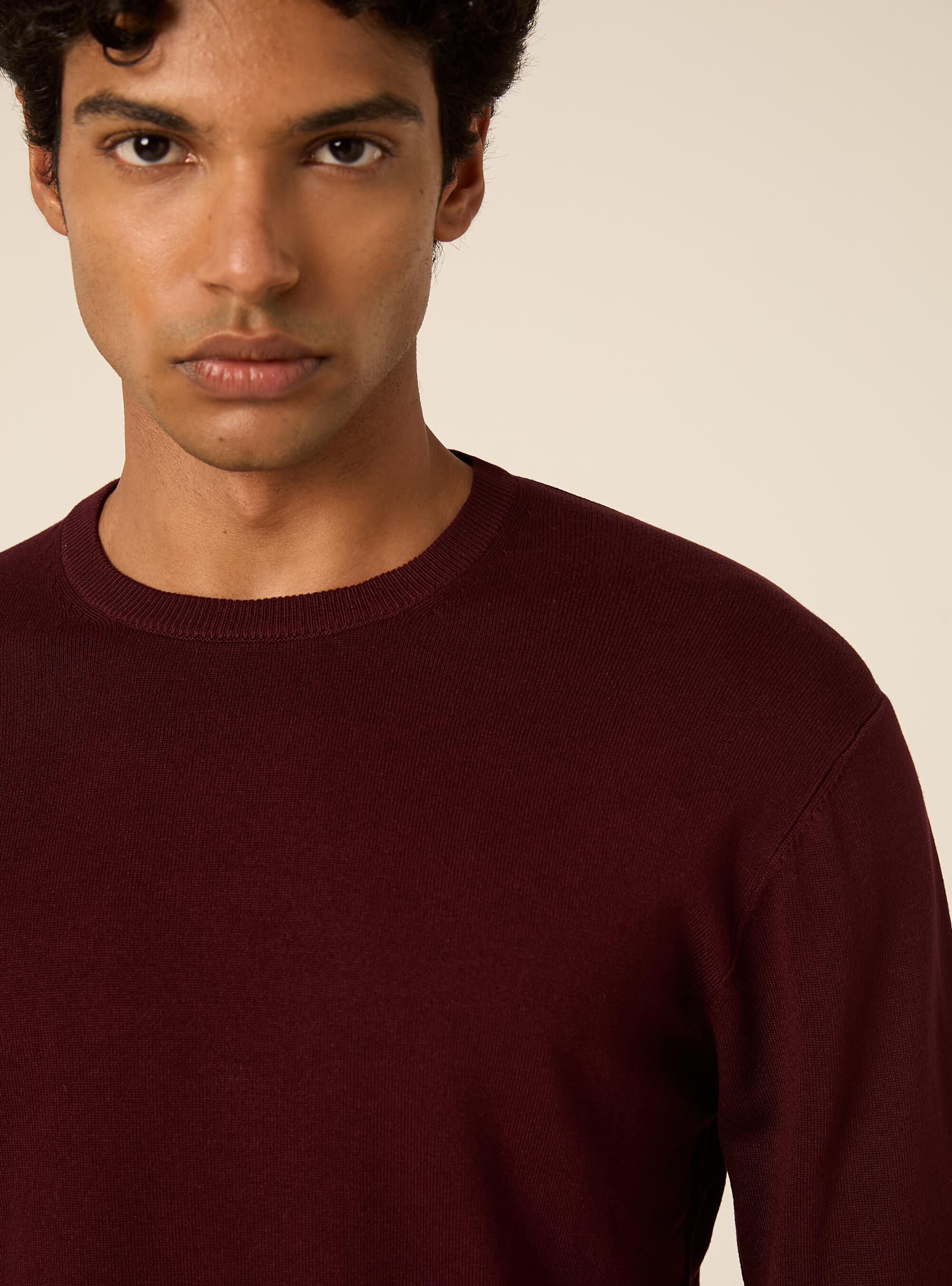 Lenzing Ecovero viscose crewneck pullover, BO1 BORDEAUX DARK