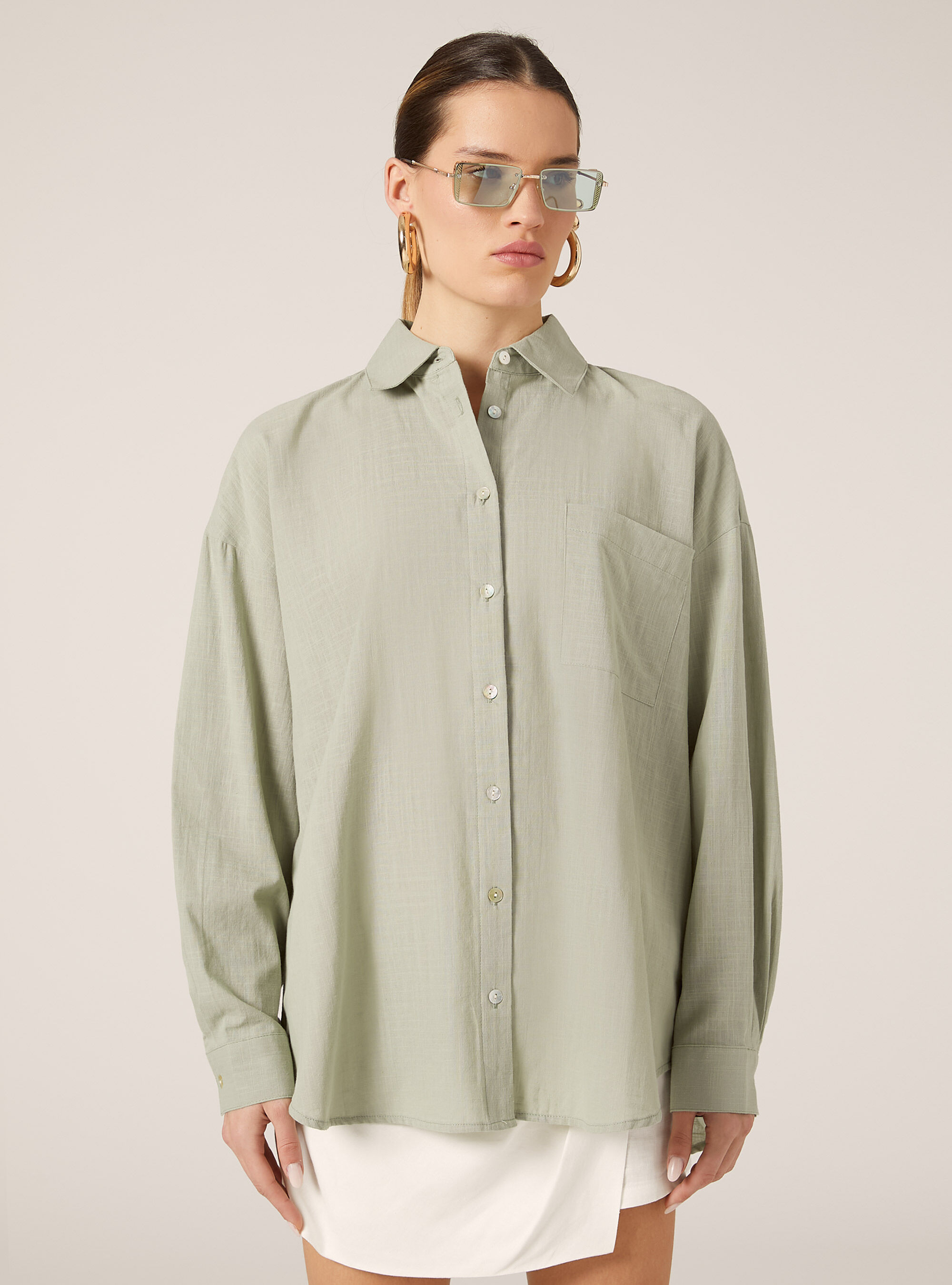 Camicia oversize con tasca