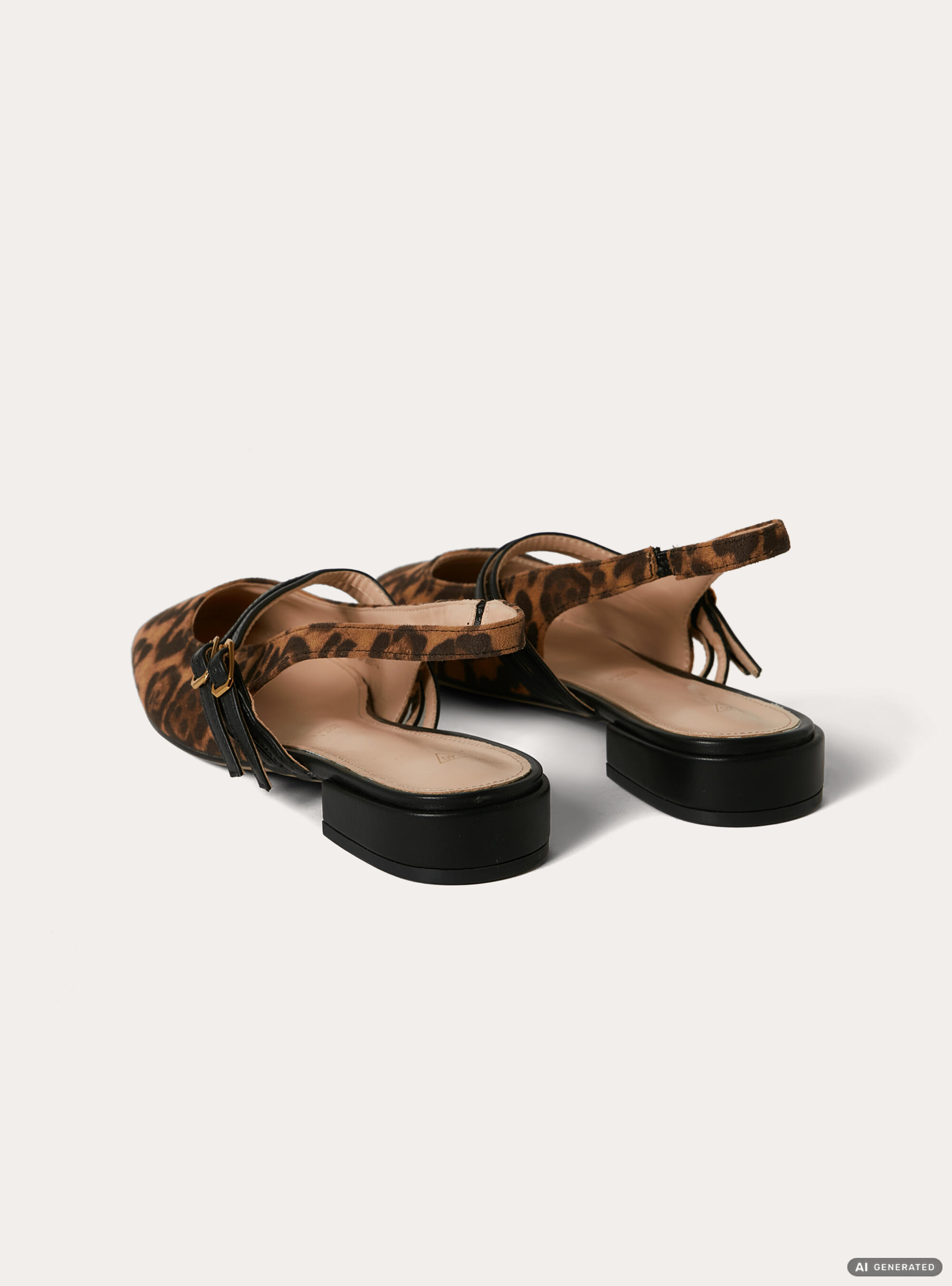 Bailarinas slingback efecto piel, ANIMALIER