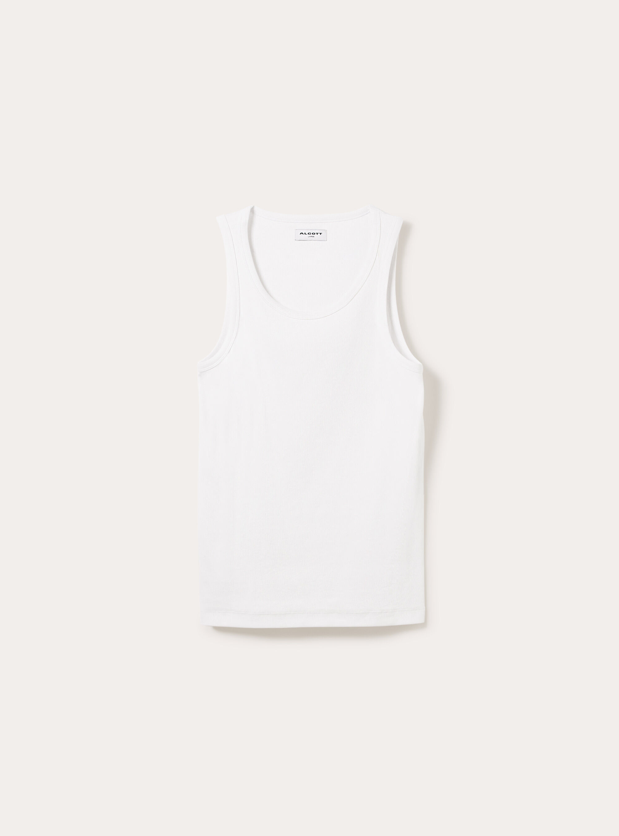 Slim Fit Ribbed Cotton Tank Top, WH3 WHITE