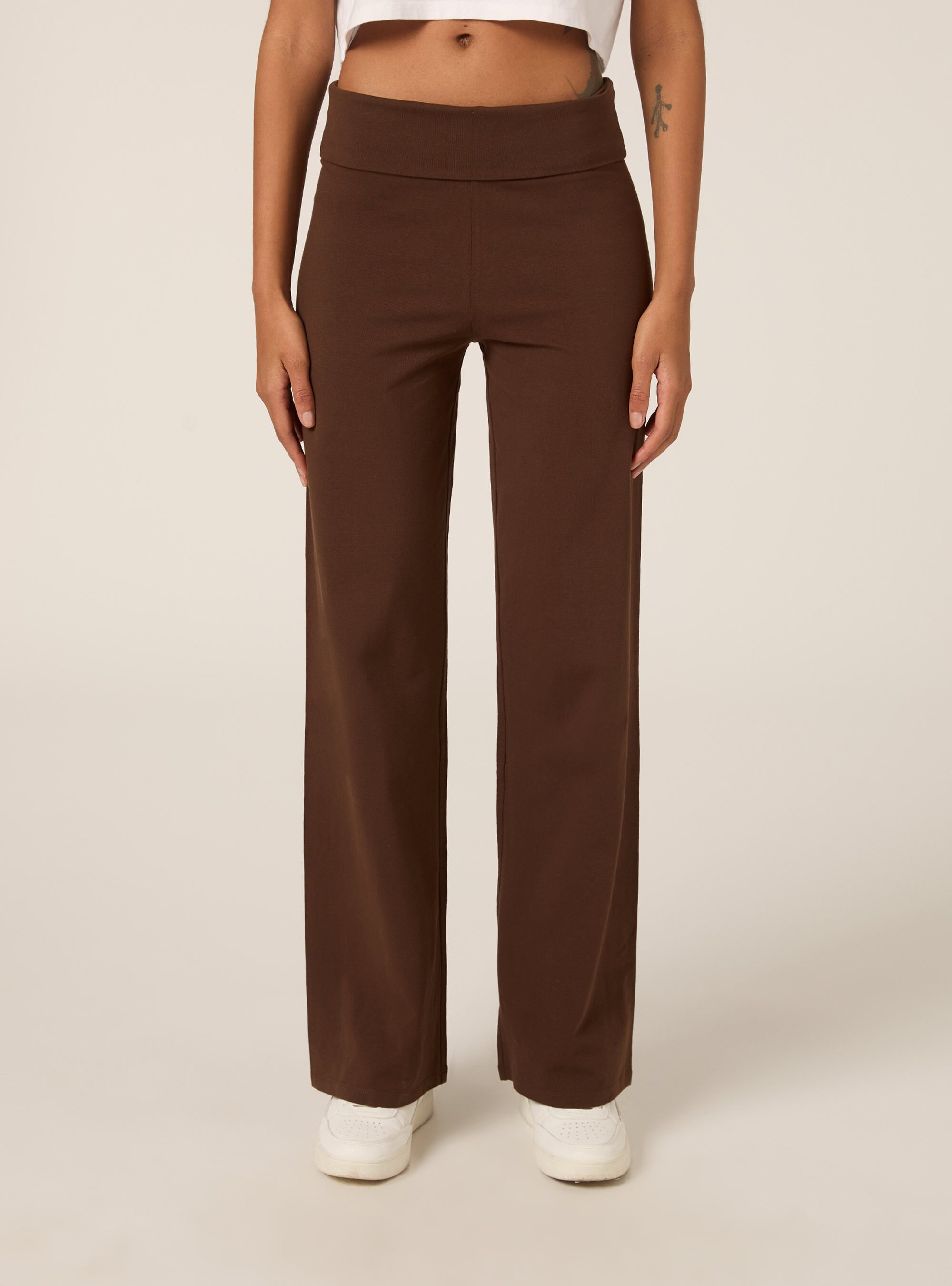 Leggings con risvolto in vita