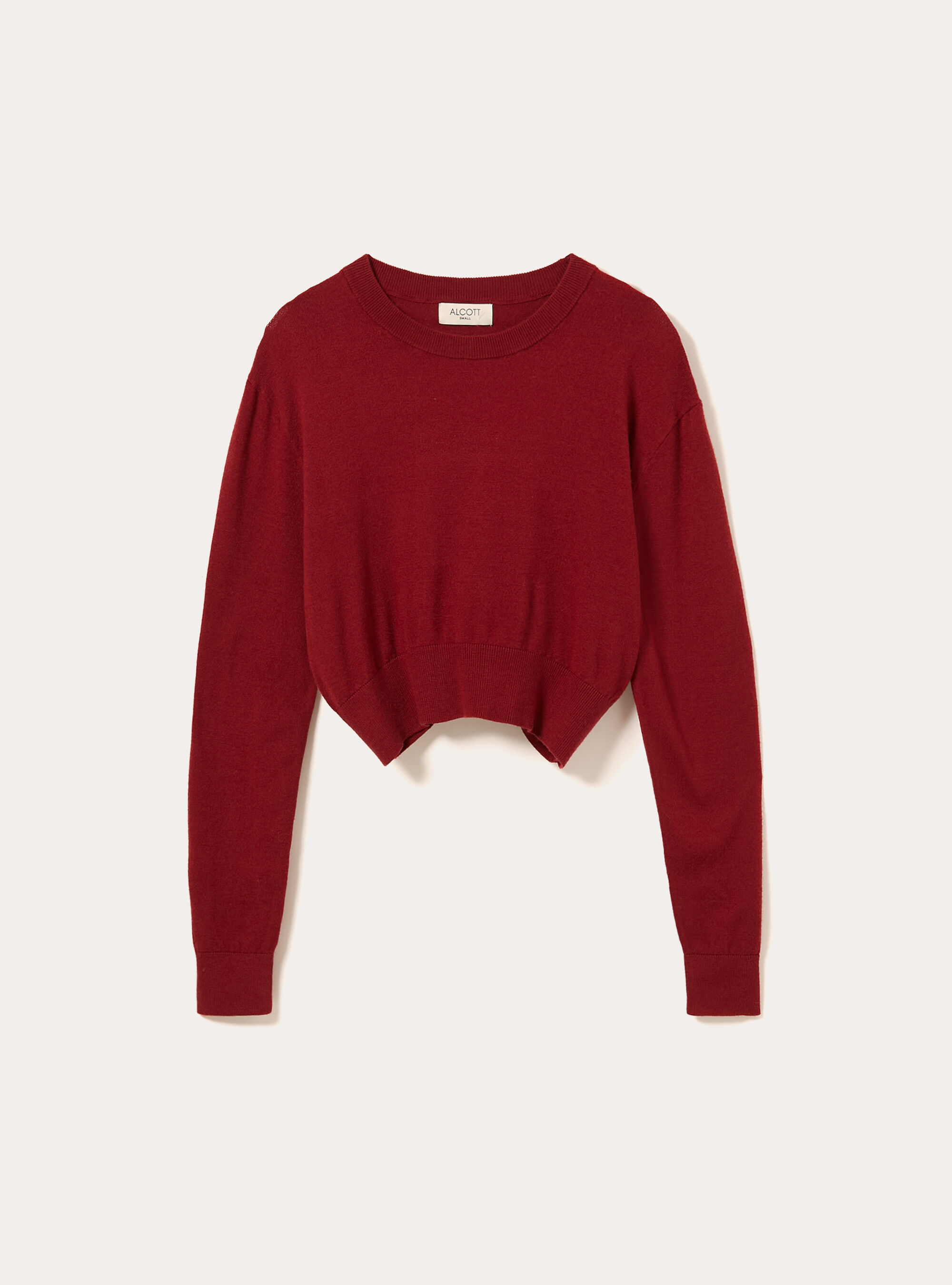 Pull &agrave; col rond coupe boxy, BO2 BORDEAUX MEDIUM