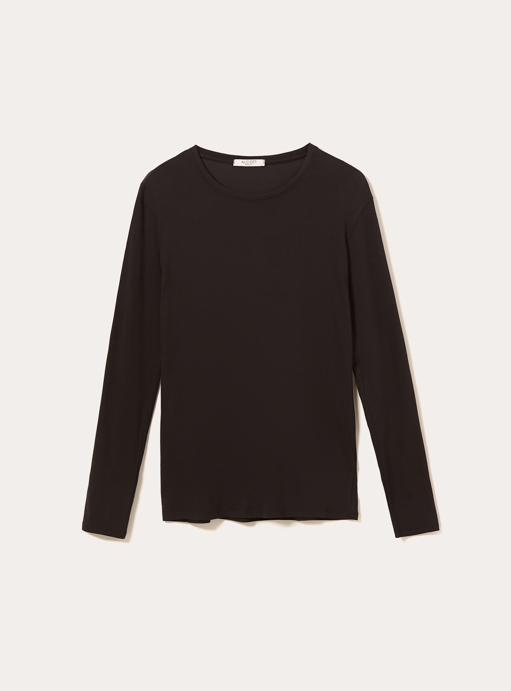 T-shirt basique &agrave; manches longues, BK1 BLACK
