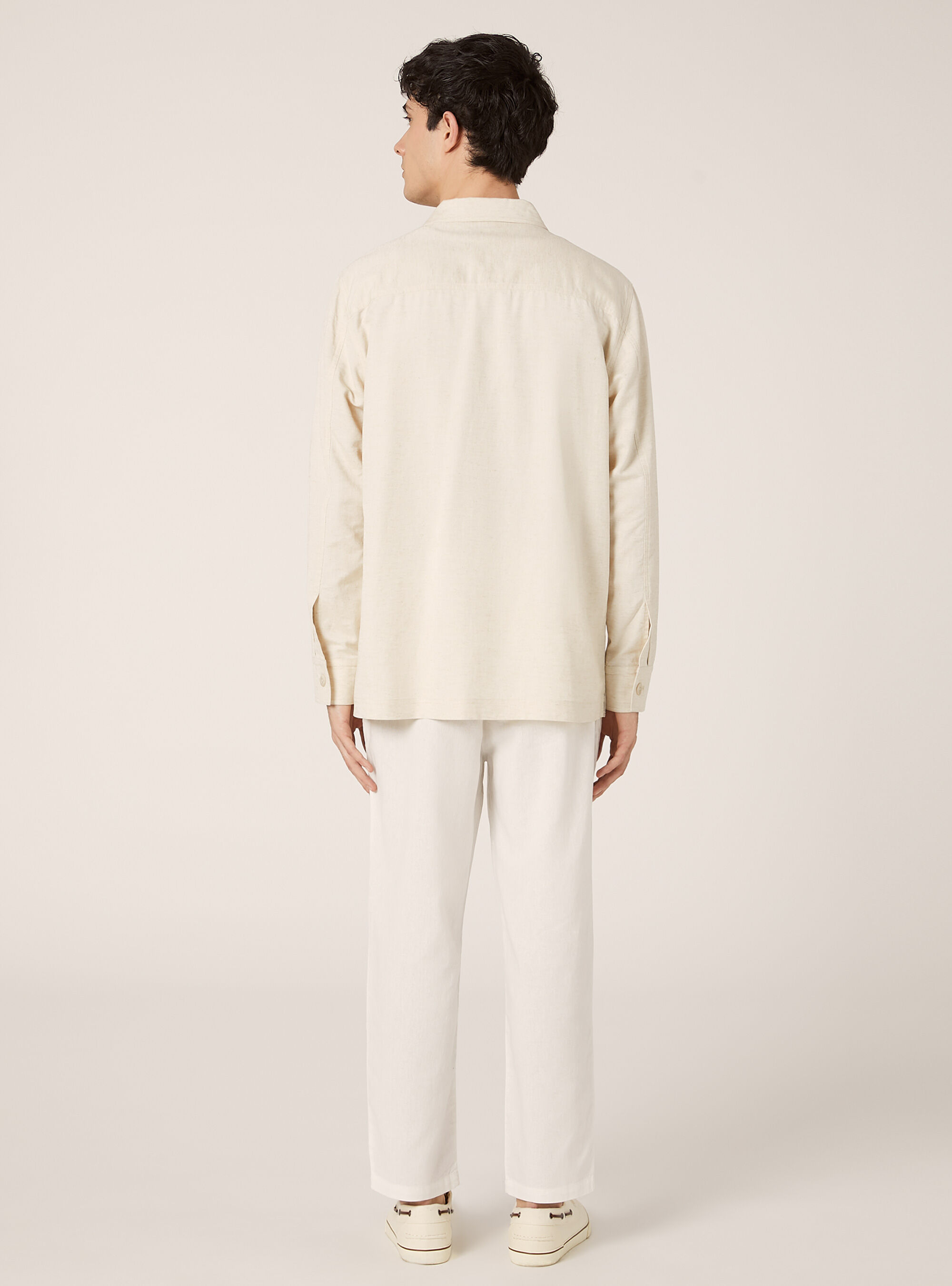 Linen blend shirt jacket, MBG3 BEIGE MEL LIGHT