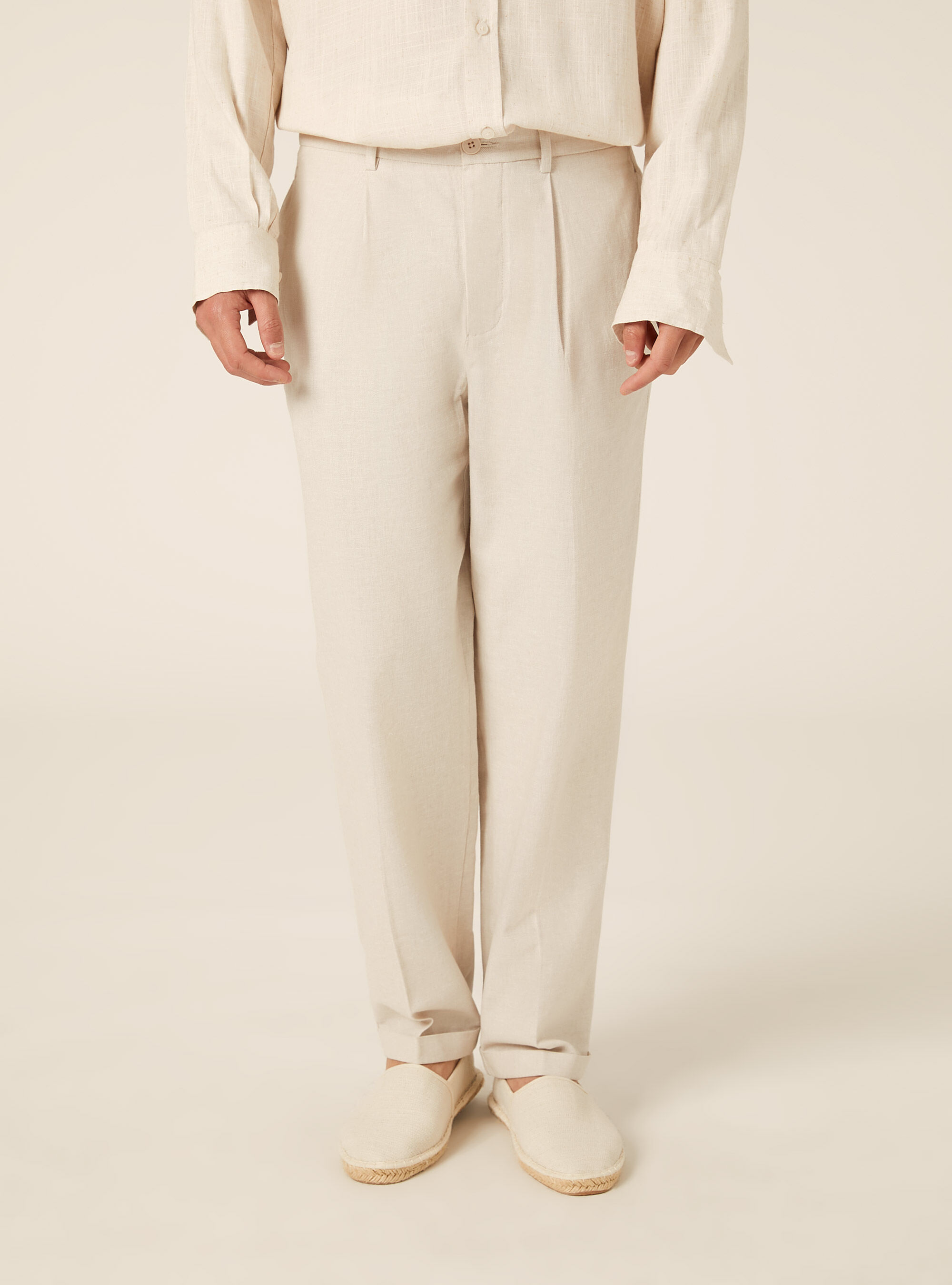 Lightweight Tailored Linen Blend Trousers
