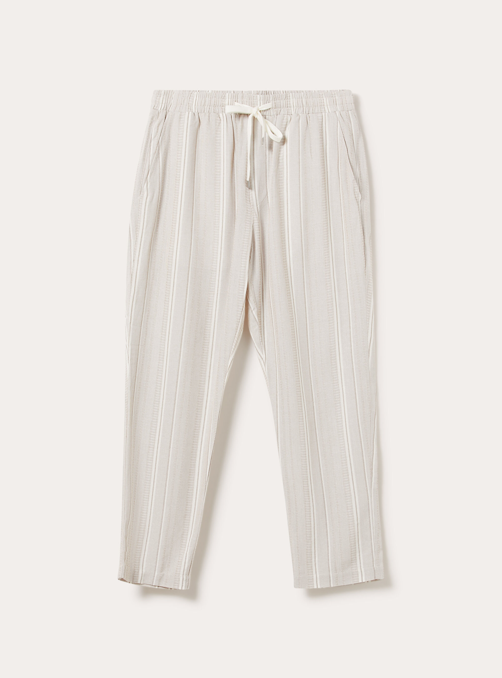 Textured Striped Pants, CR3 CREAM LIGHT