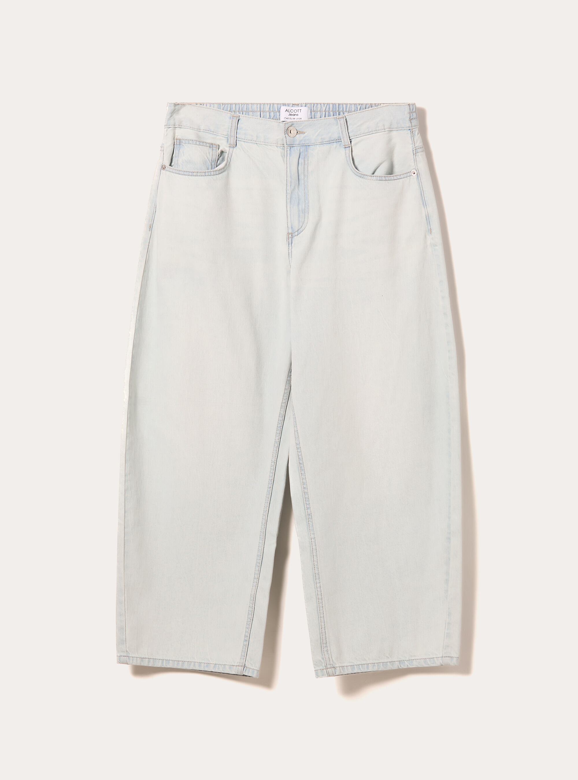 Jeans coupe barrel, D006 AZURE
