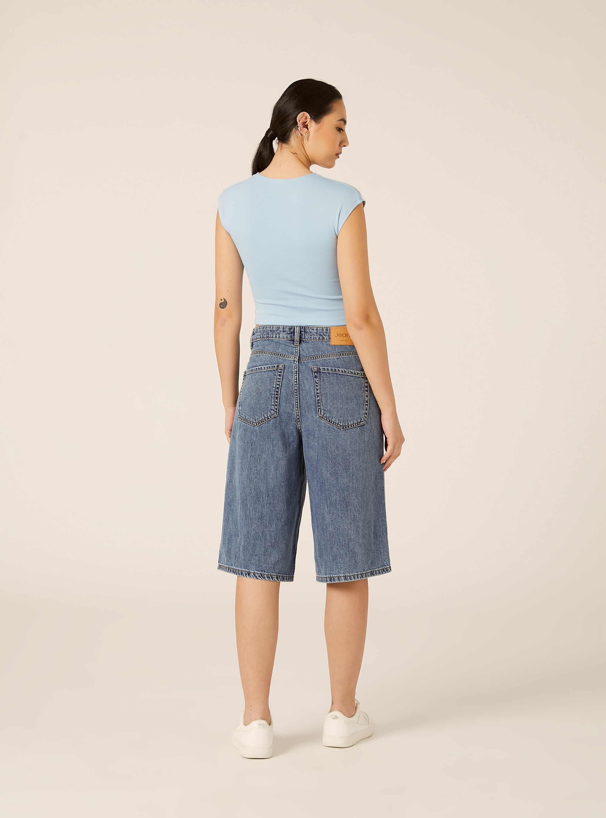 Camiseta Crop de Algod&oacute;n, AZ3 AZURE LIGHT