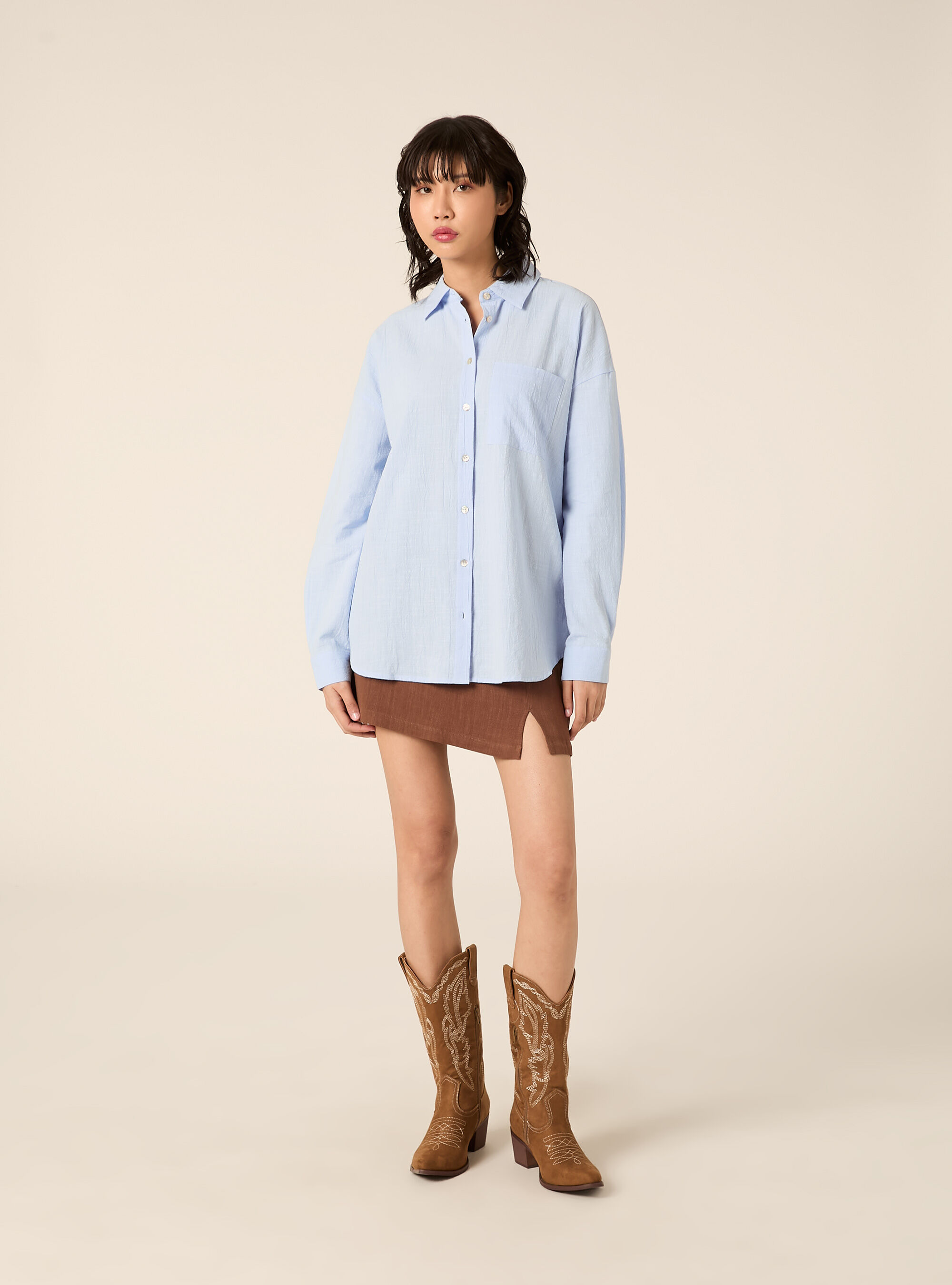 Camisa oversize con bolsillo