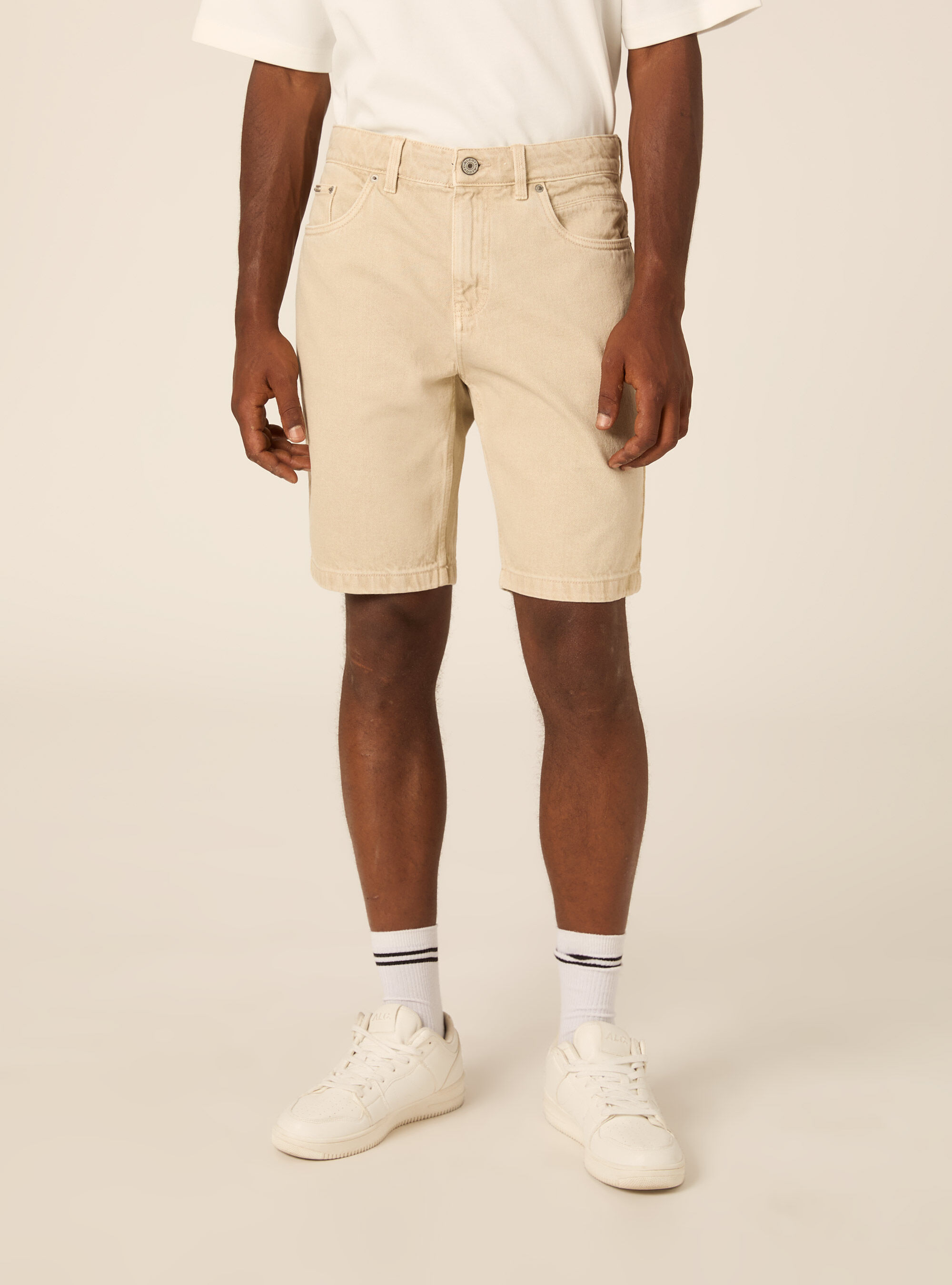 Bermuda Regular Fit in Cotone Leggero, BEIGE CHIARO