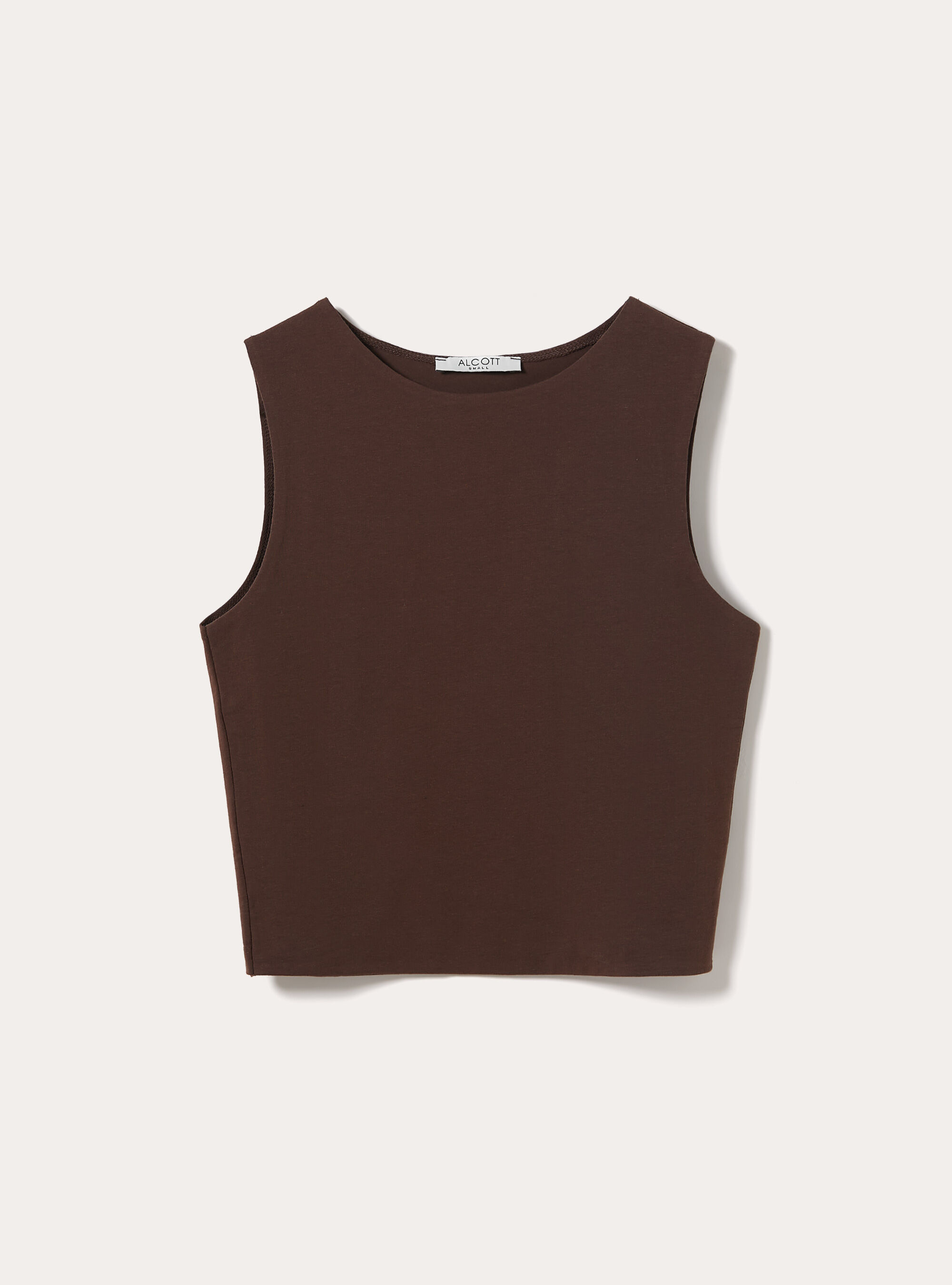 Debardeur Basic Crop en Jersey Extensible, BR2 BROWN MEDIUM