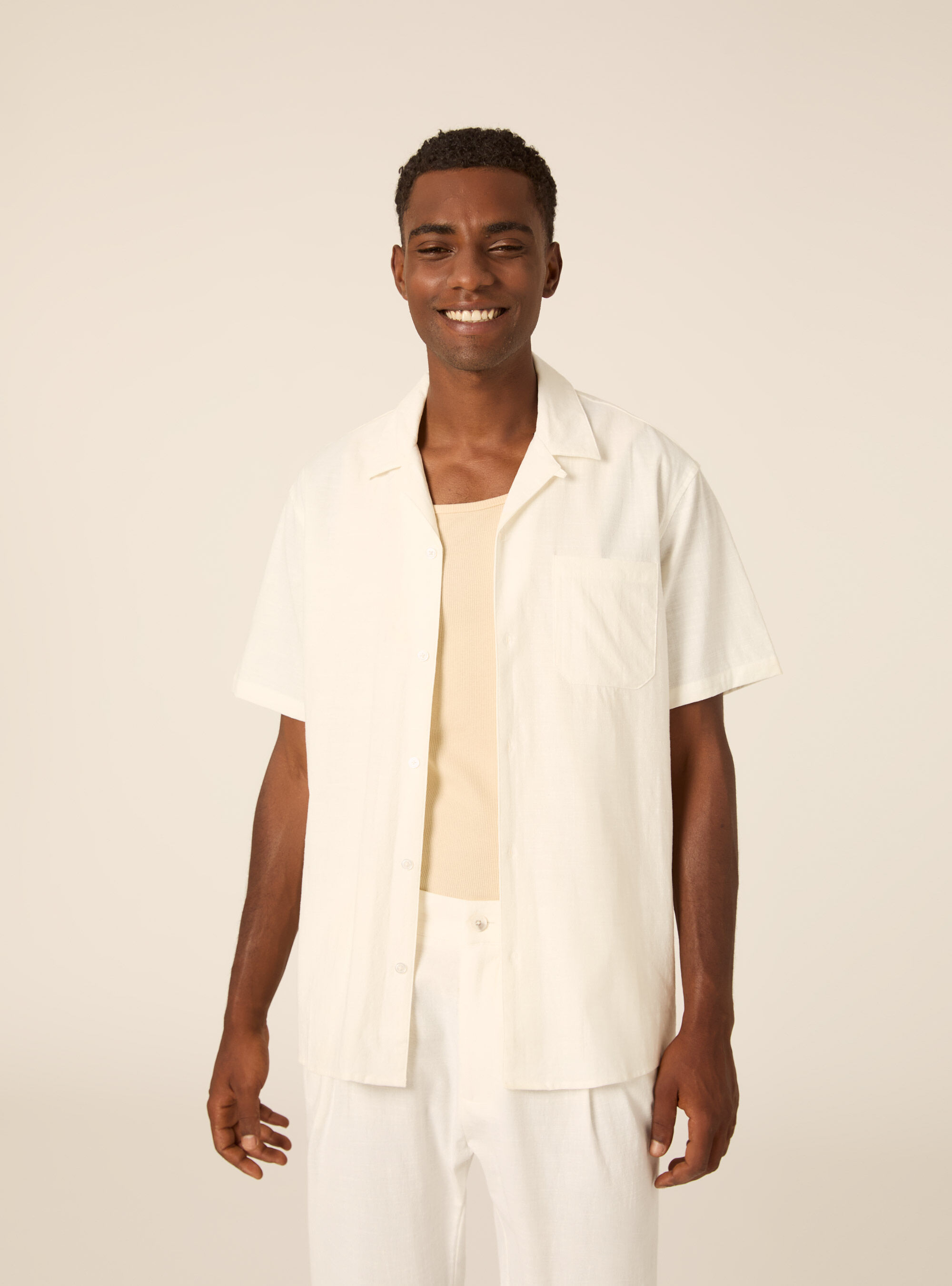 Linen Blend Bowling Shirt