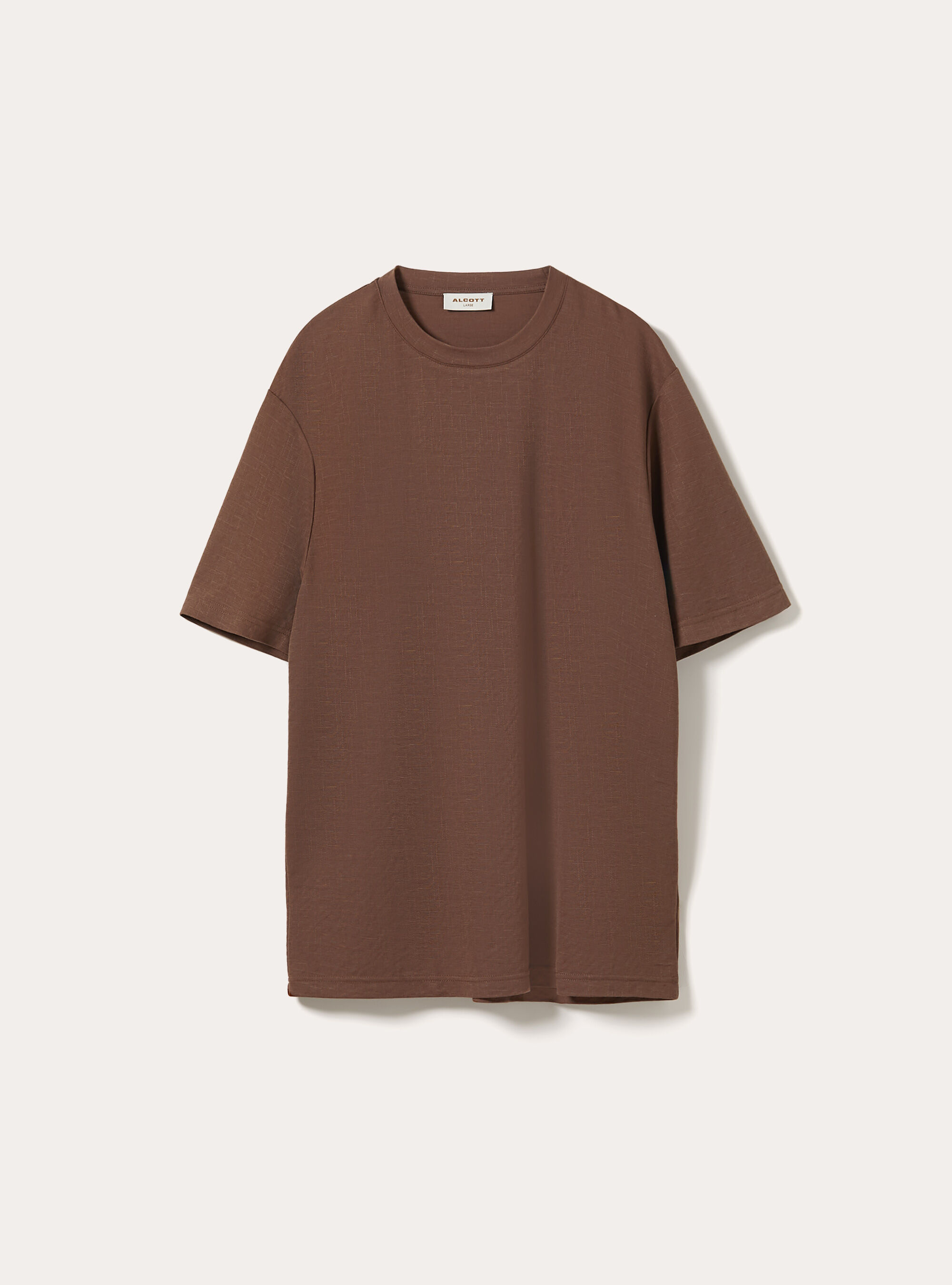 Texturiertes T-Shirt im Boxy Fit, BR2 BROWN MEDIUM