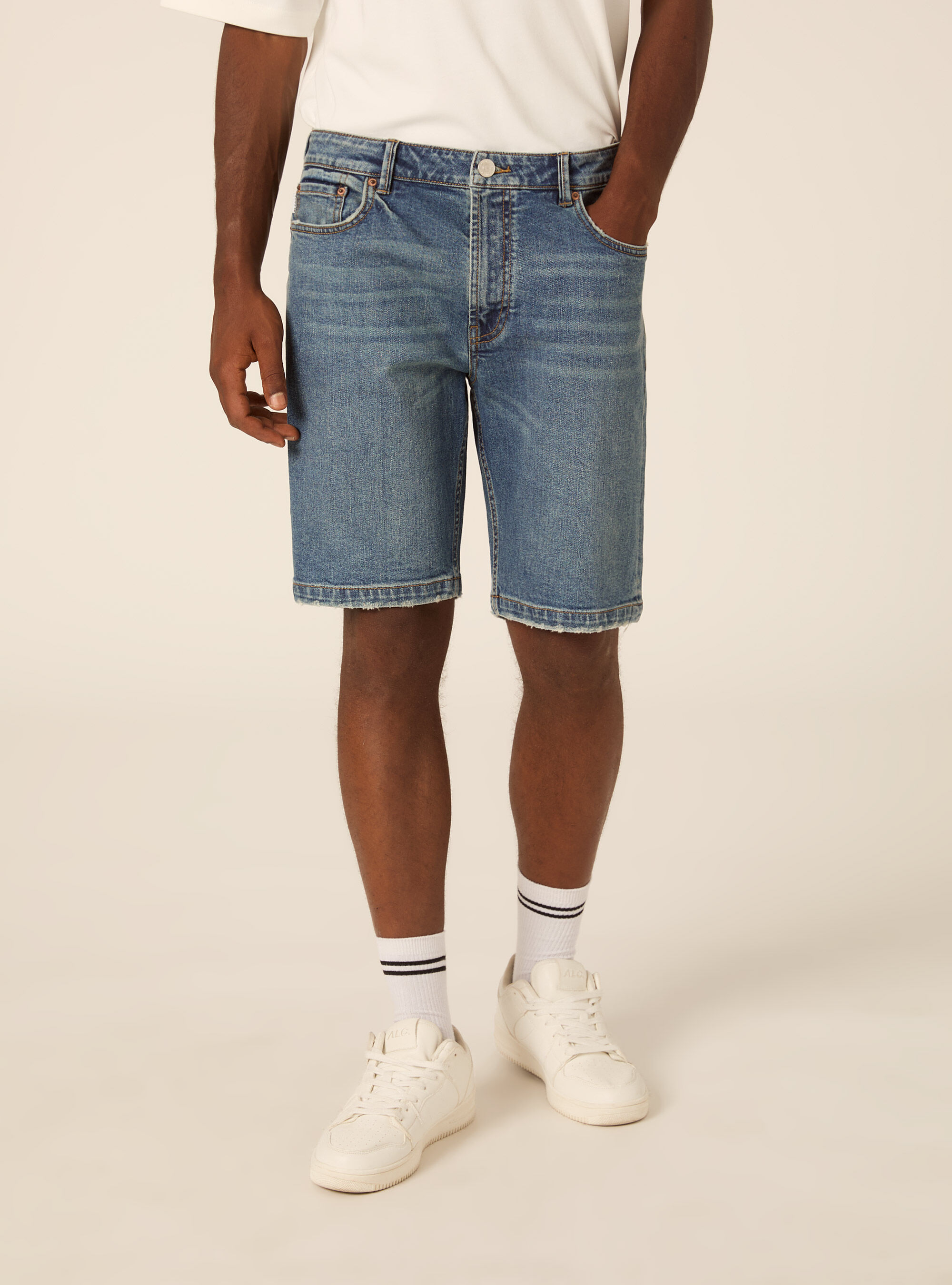 Slim Fit 5-Pocket Denim Bermuda Shorts