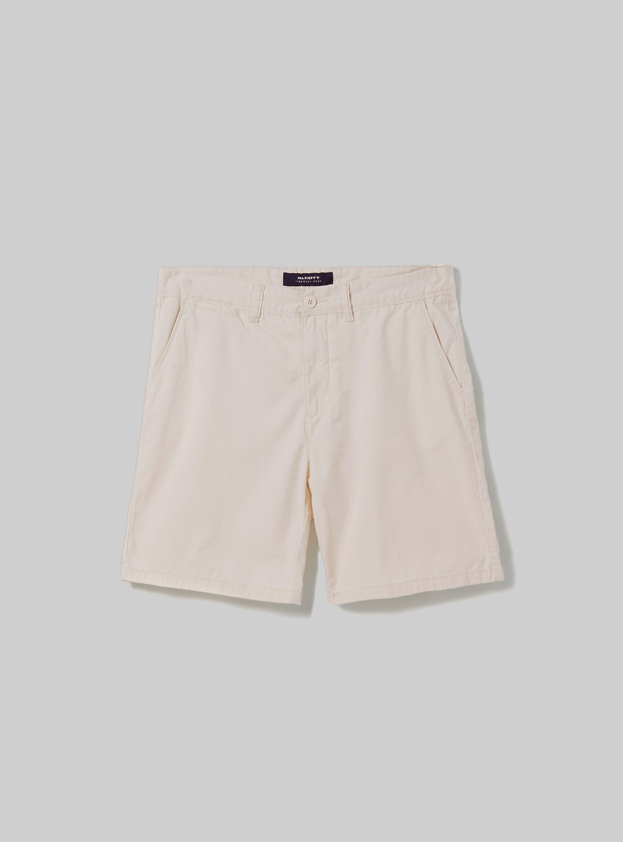 Plain Fit Twill Bermuda Shorts, SA1 SAND DARK