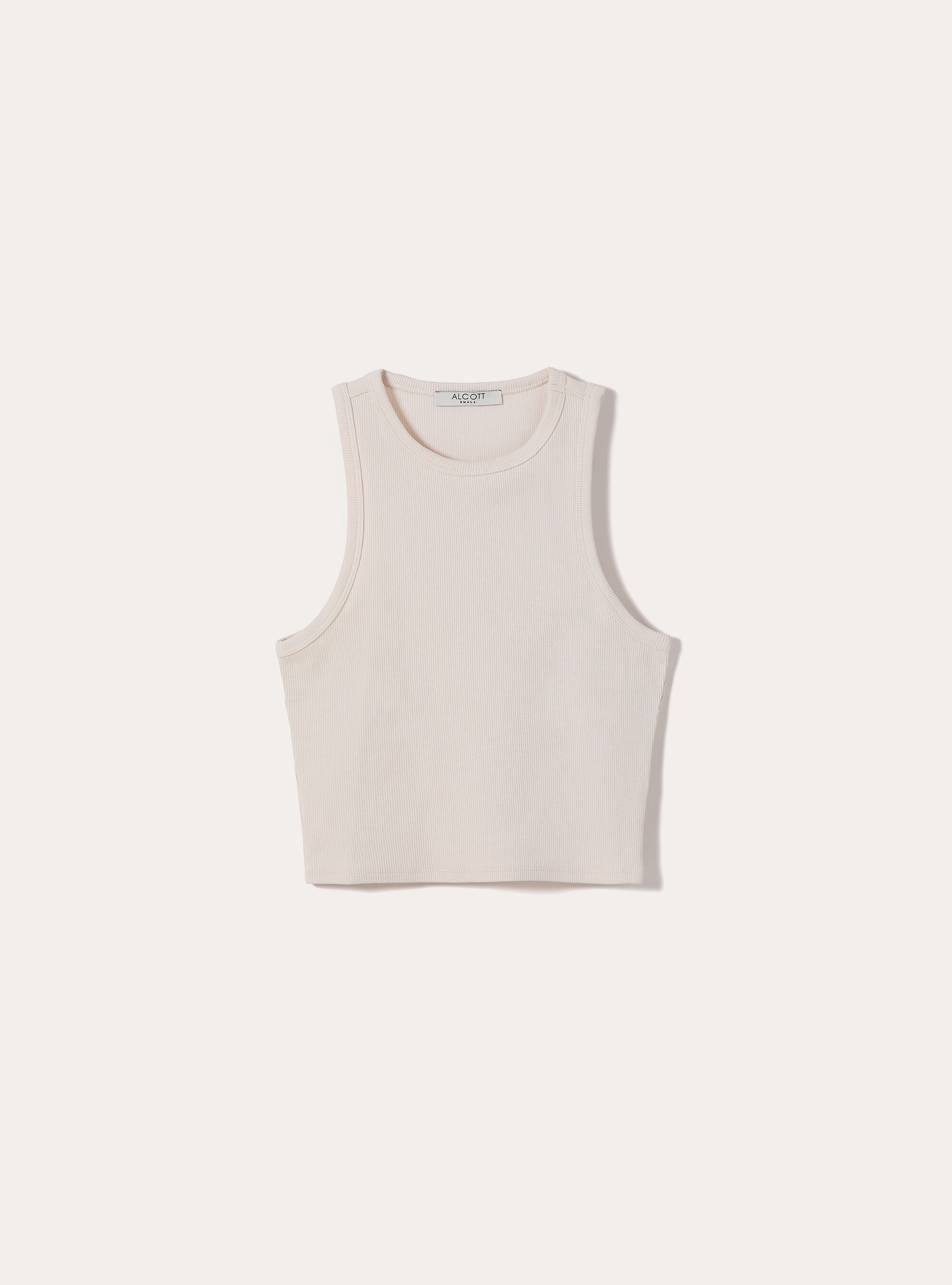 Short ribbed tank top, CR3 CREAM LIGHT