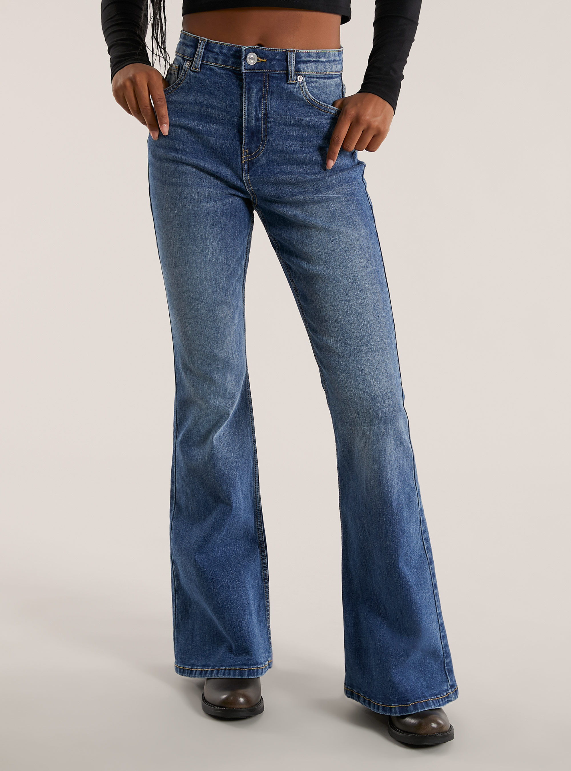 Jean flare taille haute