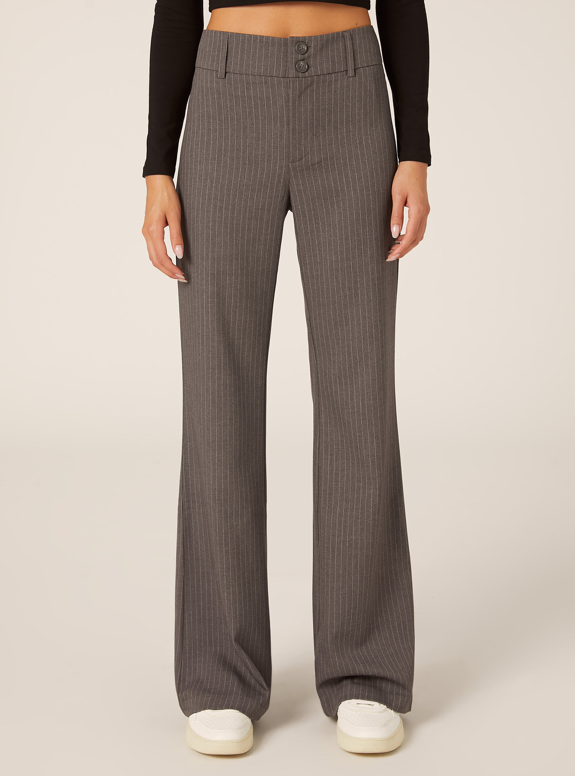 Pantalon flare fit &agrave; motifs