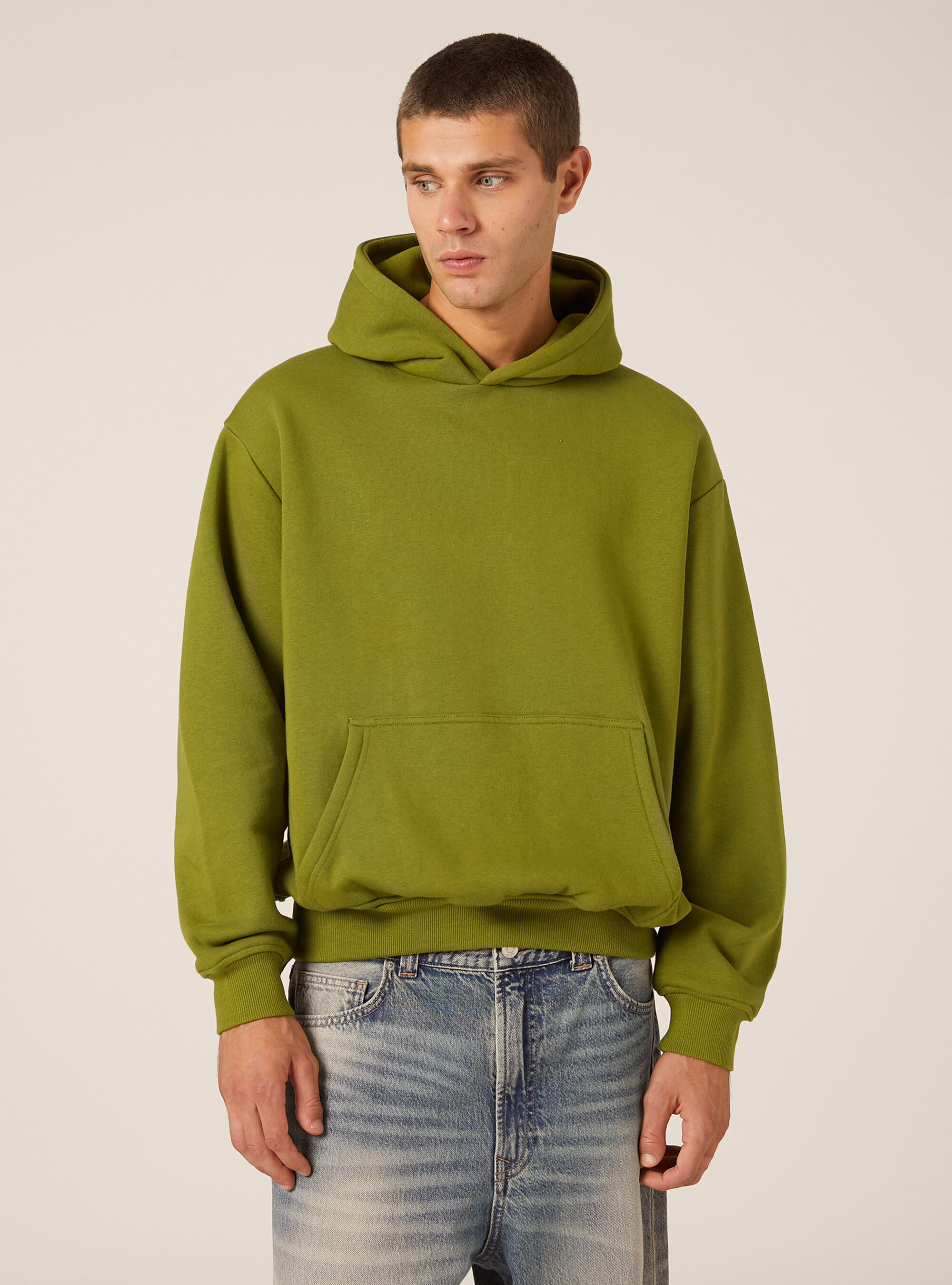 Sweat &agrave; capuche coupe boxy, GN3 GREEN LIGHT