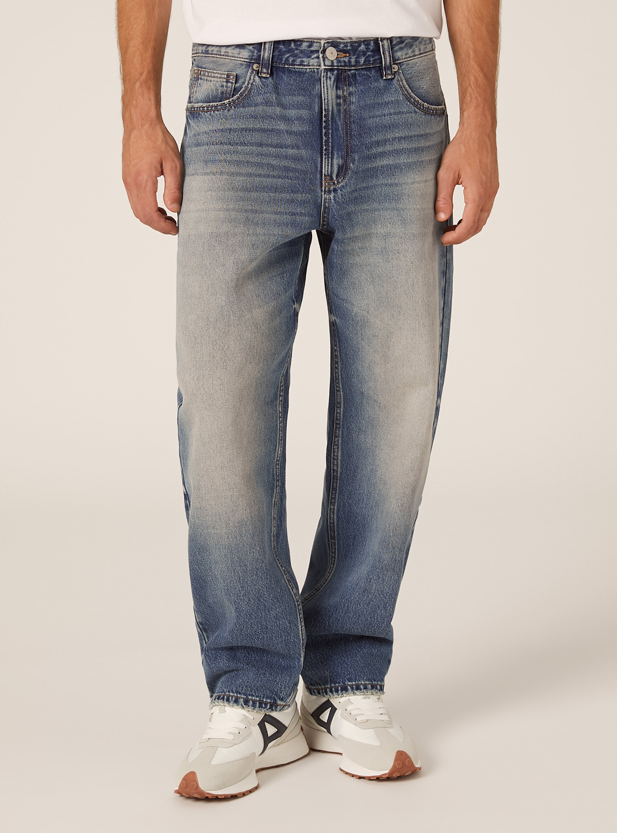 Jeans coupe fusel&eacute;e, D003 MEDIUM BLUE