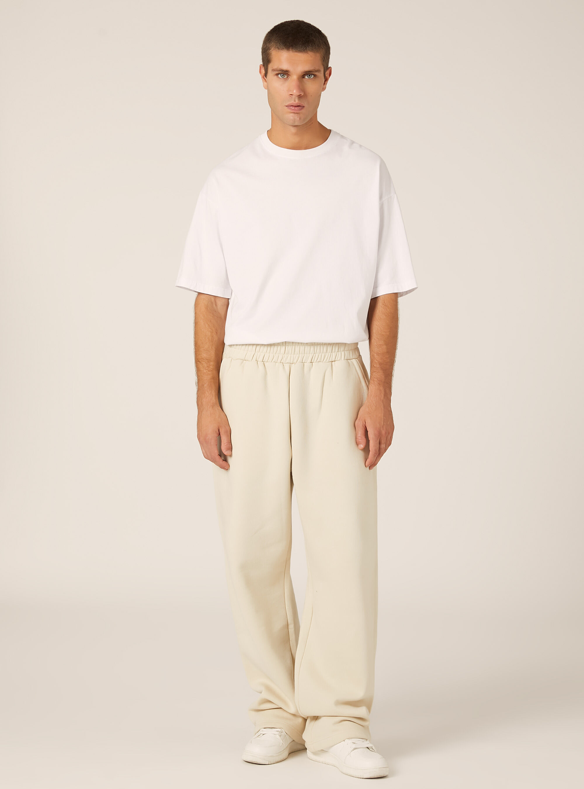 Pantalon ample en molleton, CR3 CREAM LIGHT