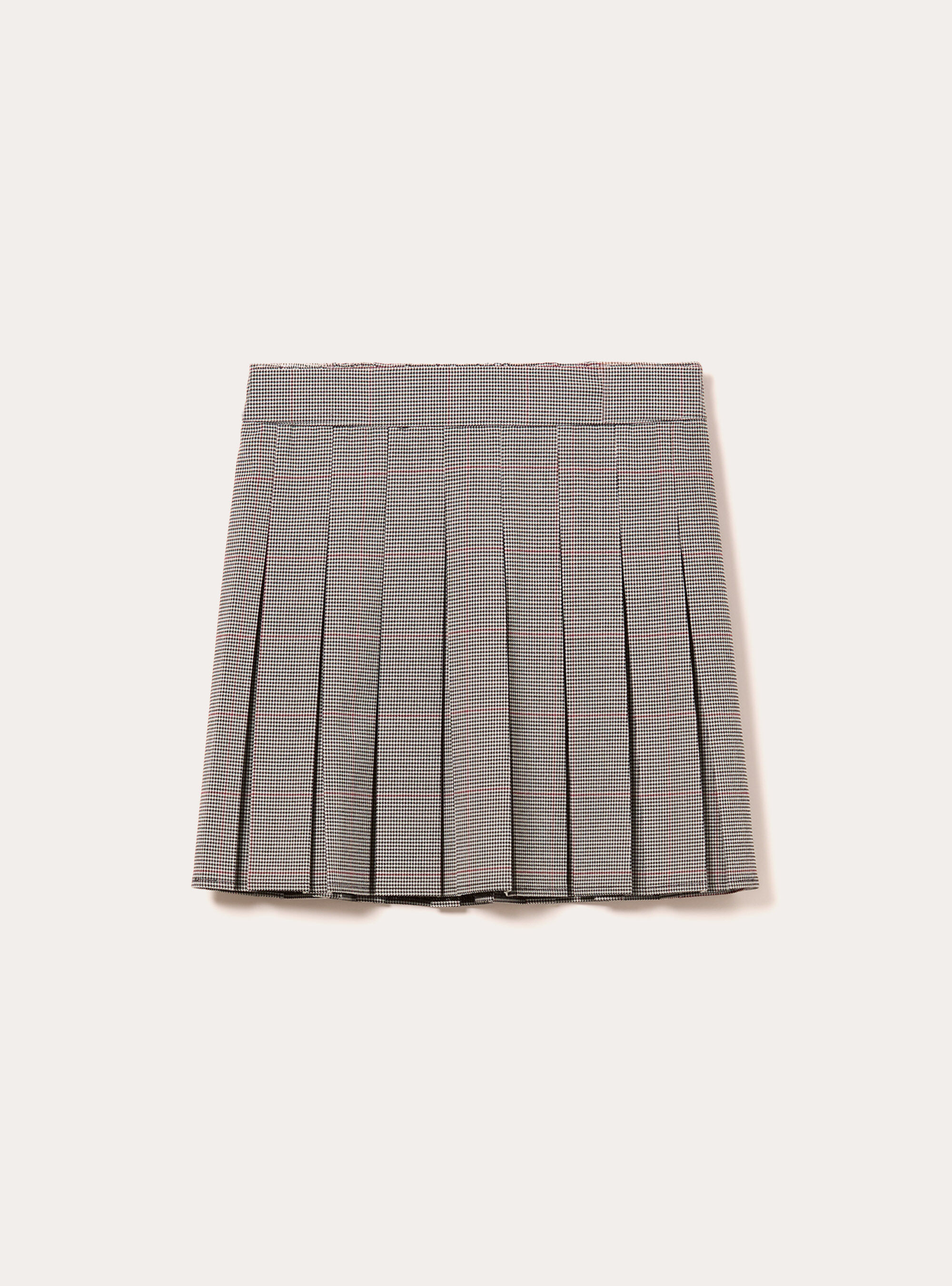 Mini-jupe pliss&eacute;e &agrave; motifs, GY2 GREY MEDIUM