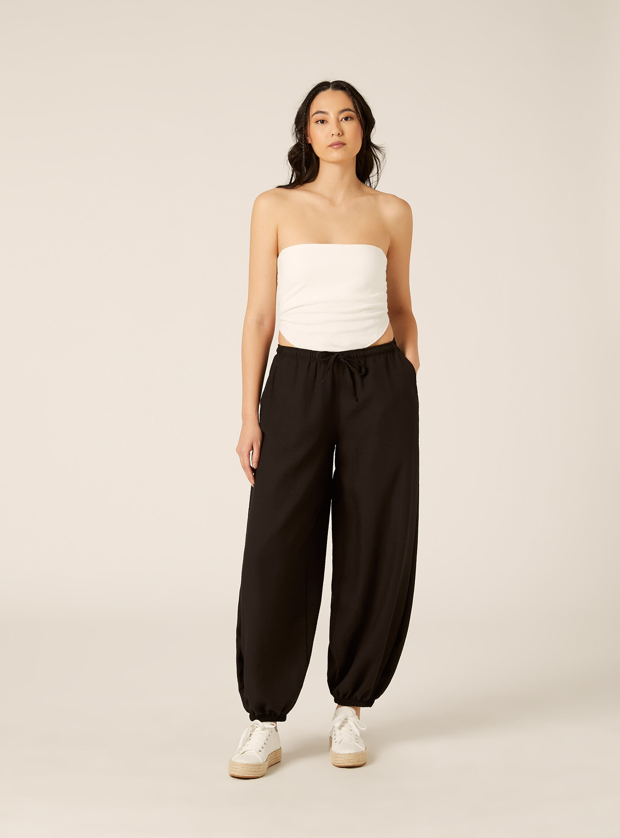 Pantalon Coupe Balloon, BK1 BLACK