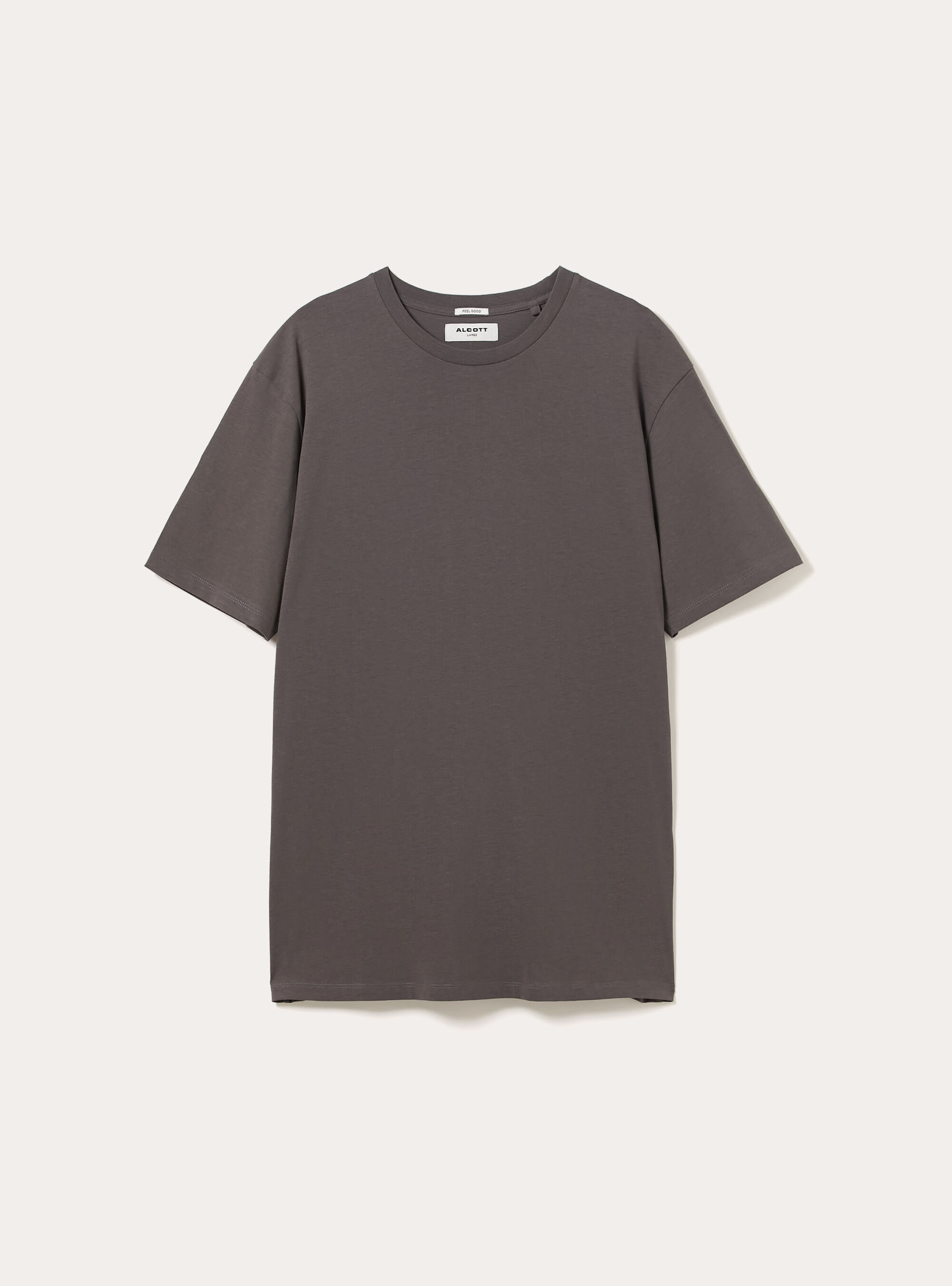 Basic Baumwoll T-Shirt, GY1 GREY DARK