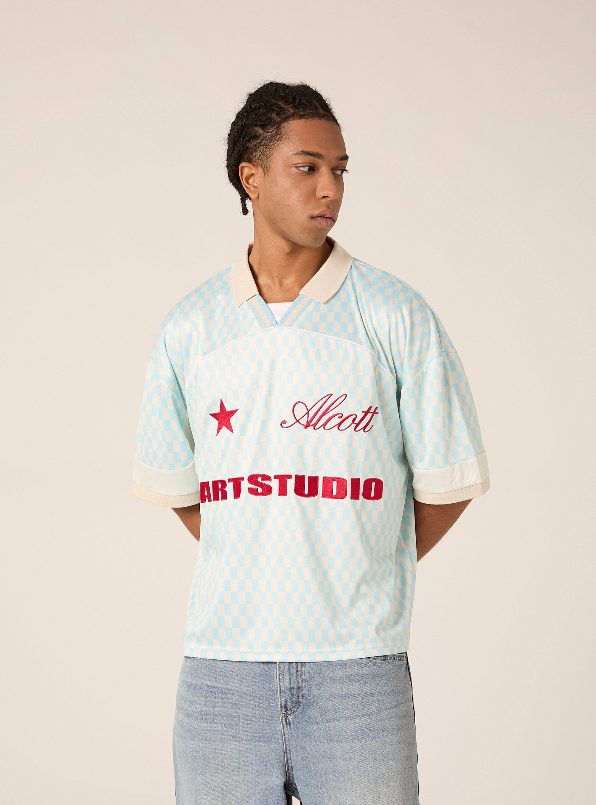 Polo con estampado Art Studio, AZ3 AZURE LIGHT